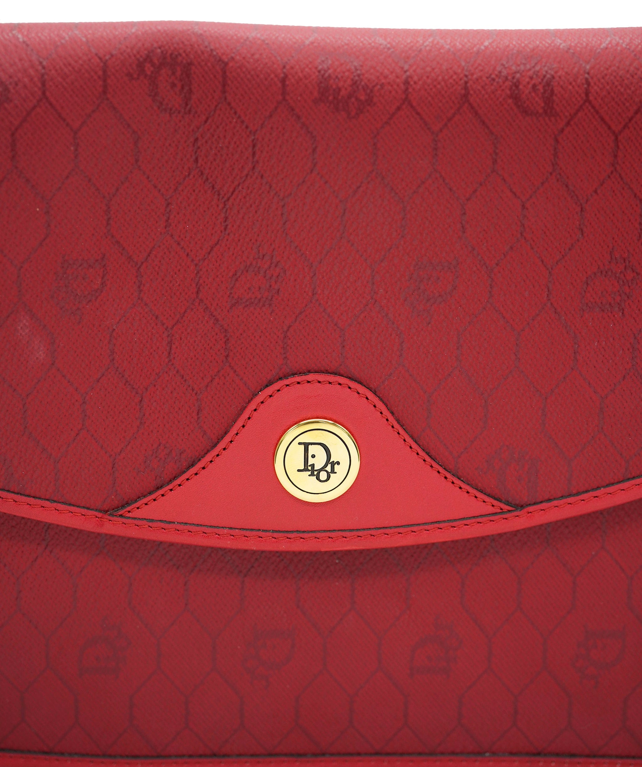 Christian Dior Vintage dior honeycomb red clutch - AJC0784