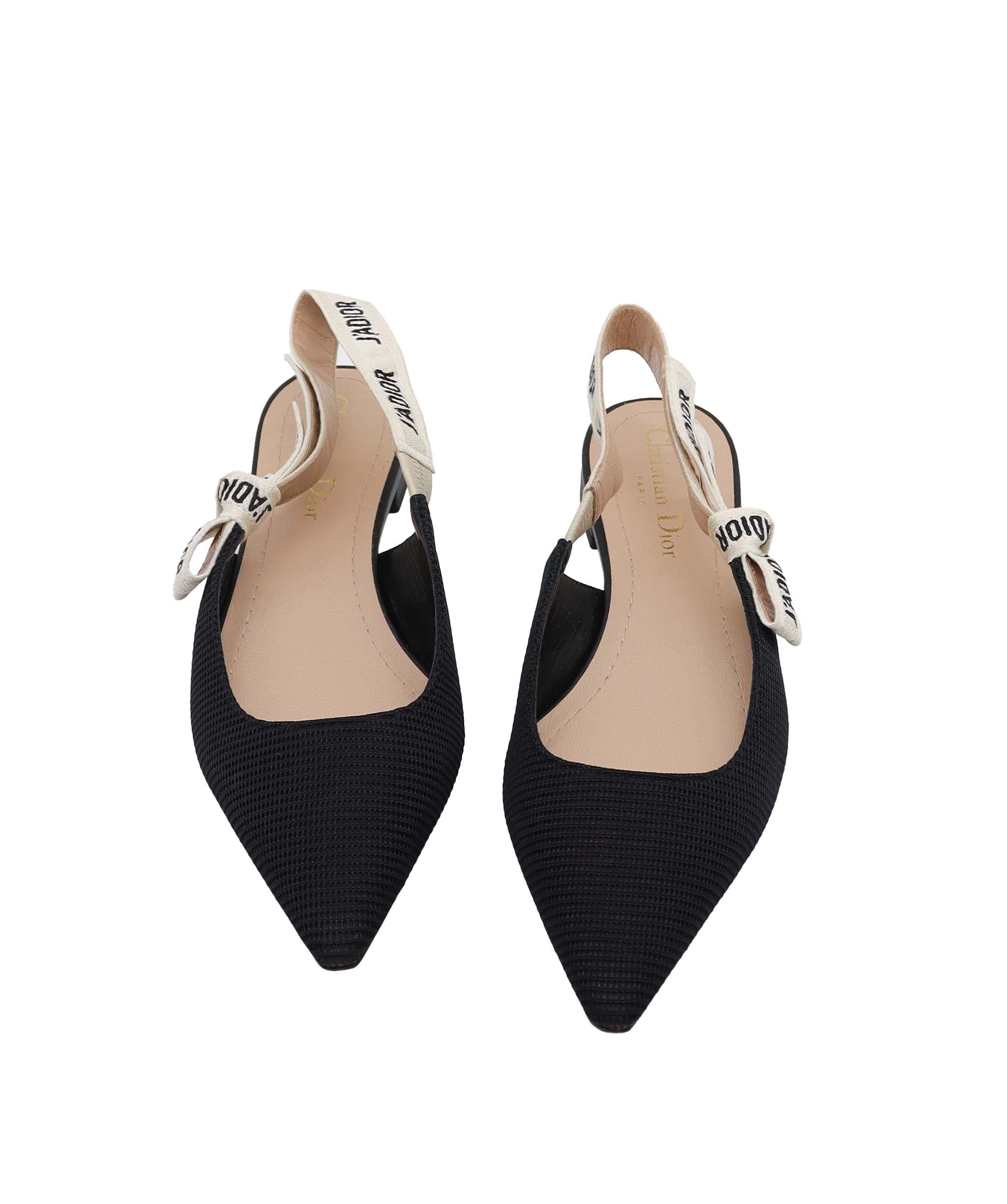 【美品】Christian Dior J’ADIOR フラットシューズ 黒 36 Christian Dior J'Adior Black Slingback Flat Size 36 SKC1990