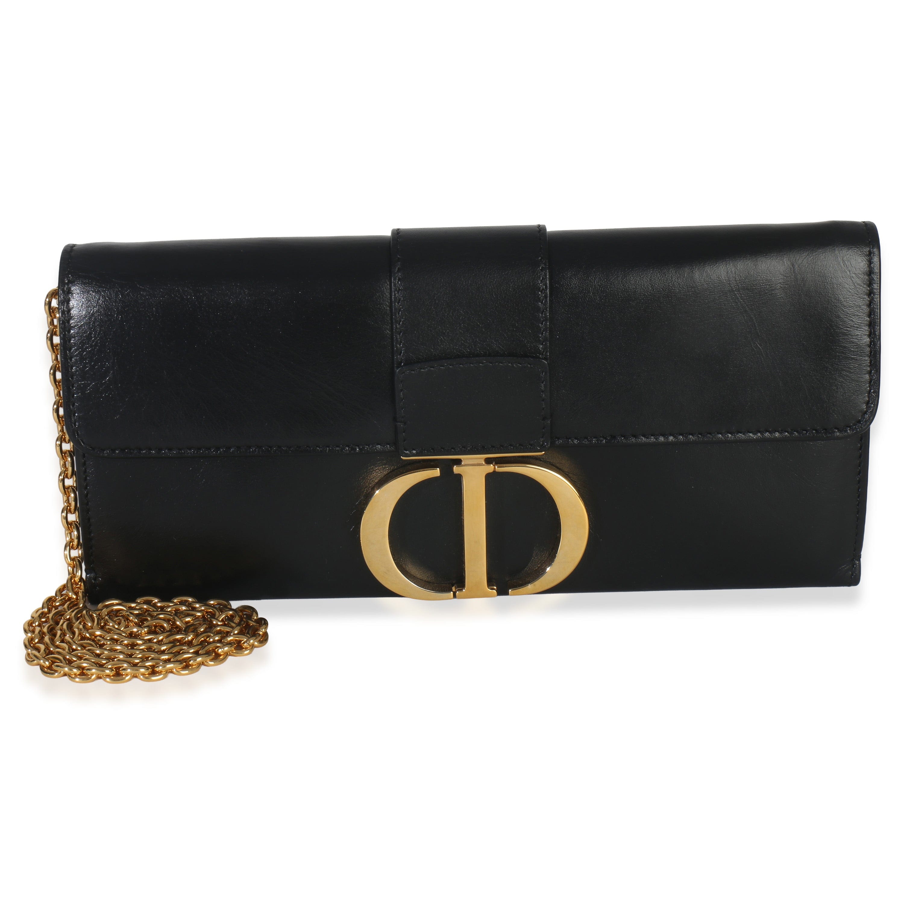 Christian Dior Black Calfskin Montaigne 30 Clutch