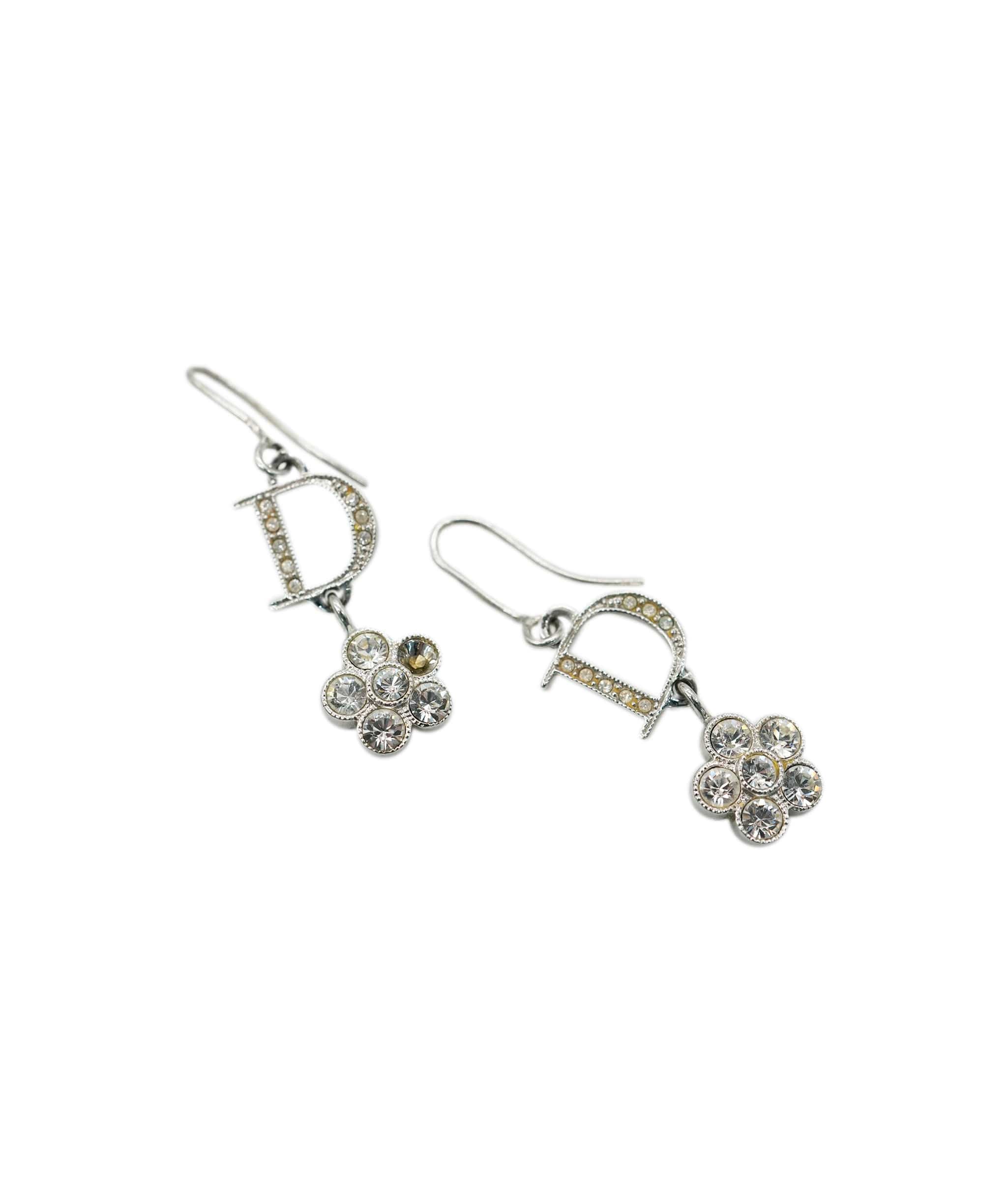 Christian Dior Christian Dior Diamonte Floral Detail Earrings ALC1392