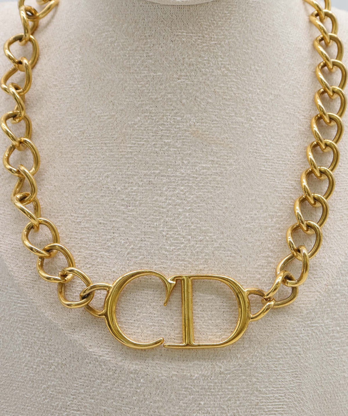 Christian Dior RARE COLLECTIBLE Dior Galliano Era Vintage Gold CD Choker DXBK0240