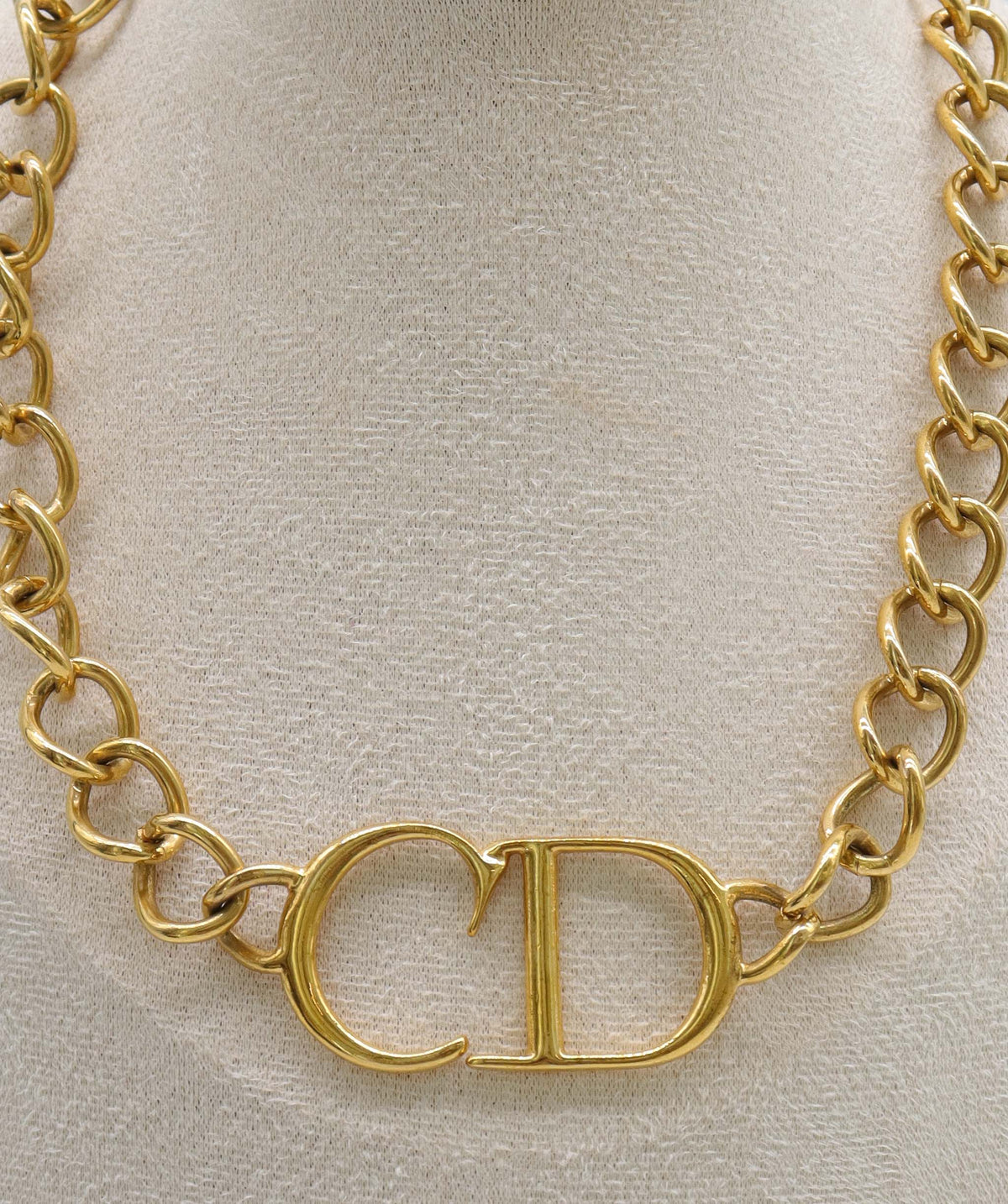 Christian Dior RARE COLLECTIBLE Dior Galliano Era Vintage Gold CD Choker DXBK0240