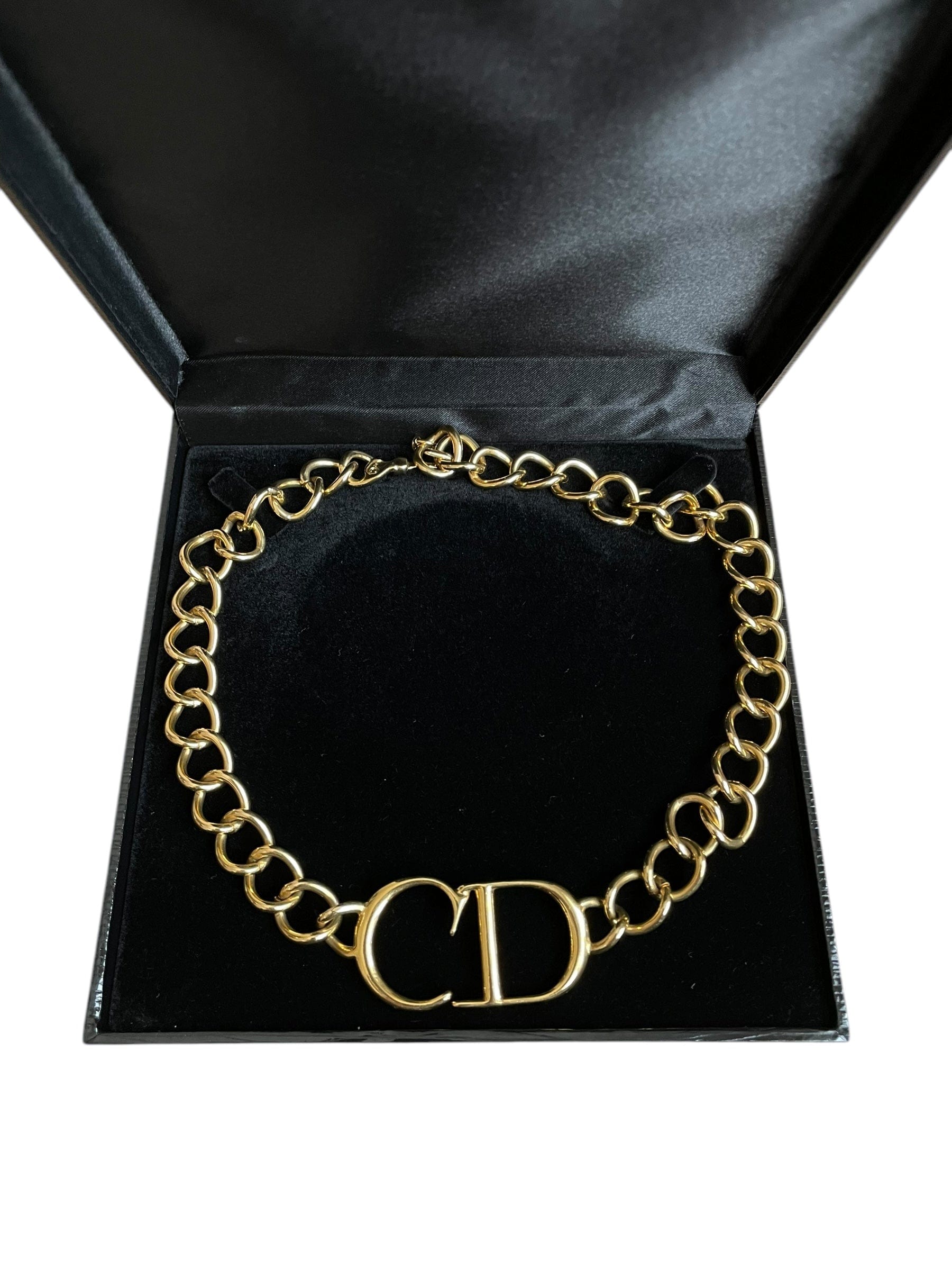 Christian Dior RARE COLLECTIBLE Dior Galliano Era Vintage Gold CD Choker DXBK0240