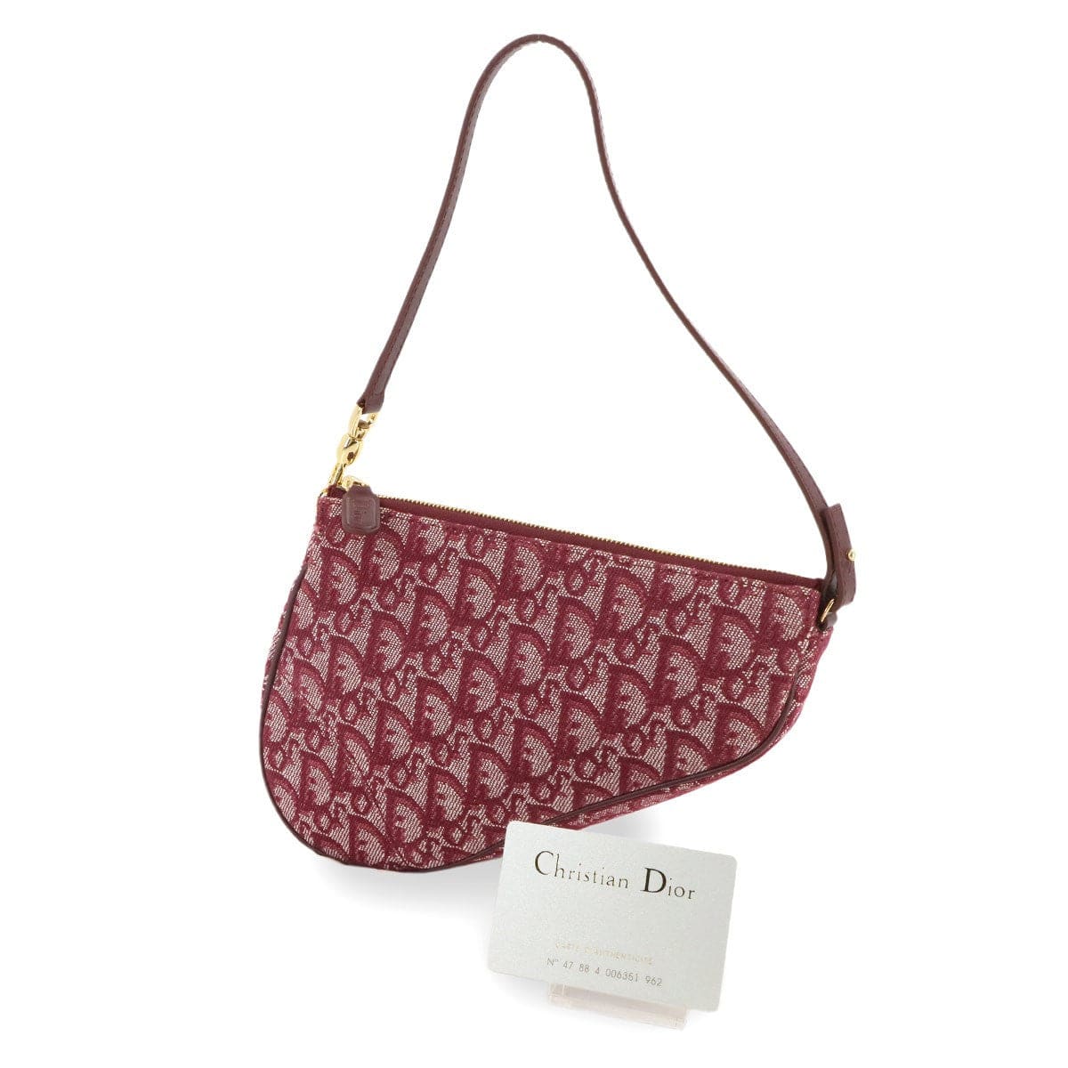 Christian Dior Christian Dior Trotter Saddle Schultertasche Canvas Leder Bordeaux 90295958