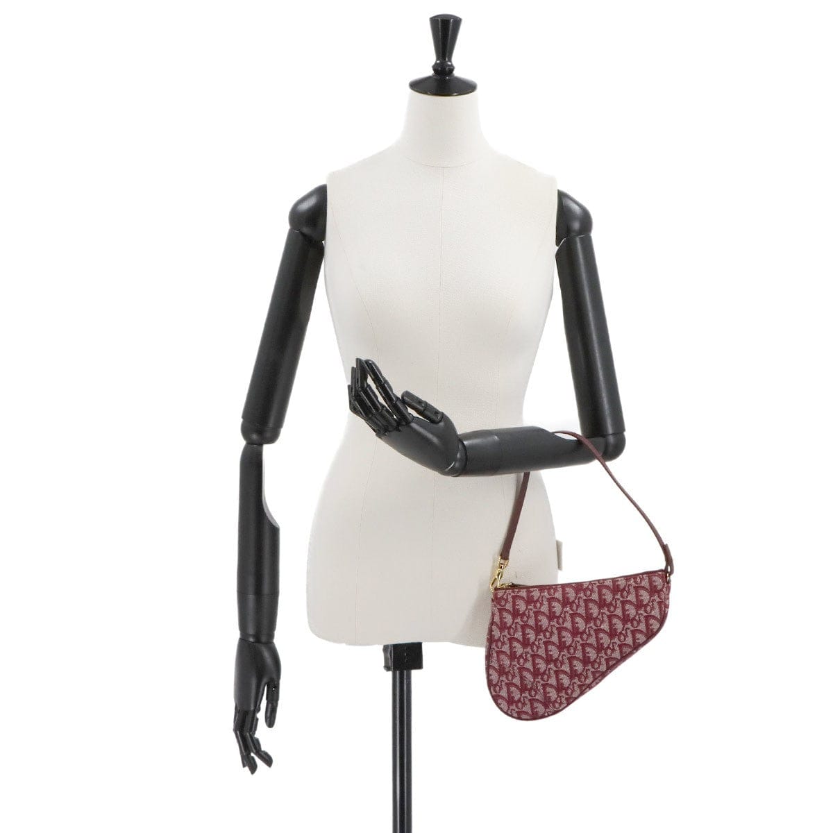 Christian Dior Christian Dior Trotter Saddle Schultertasche Canvas Leder Bordeaux 90295958