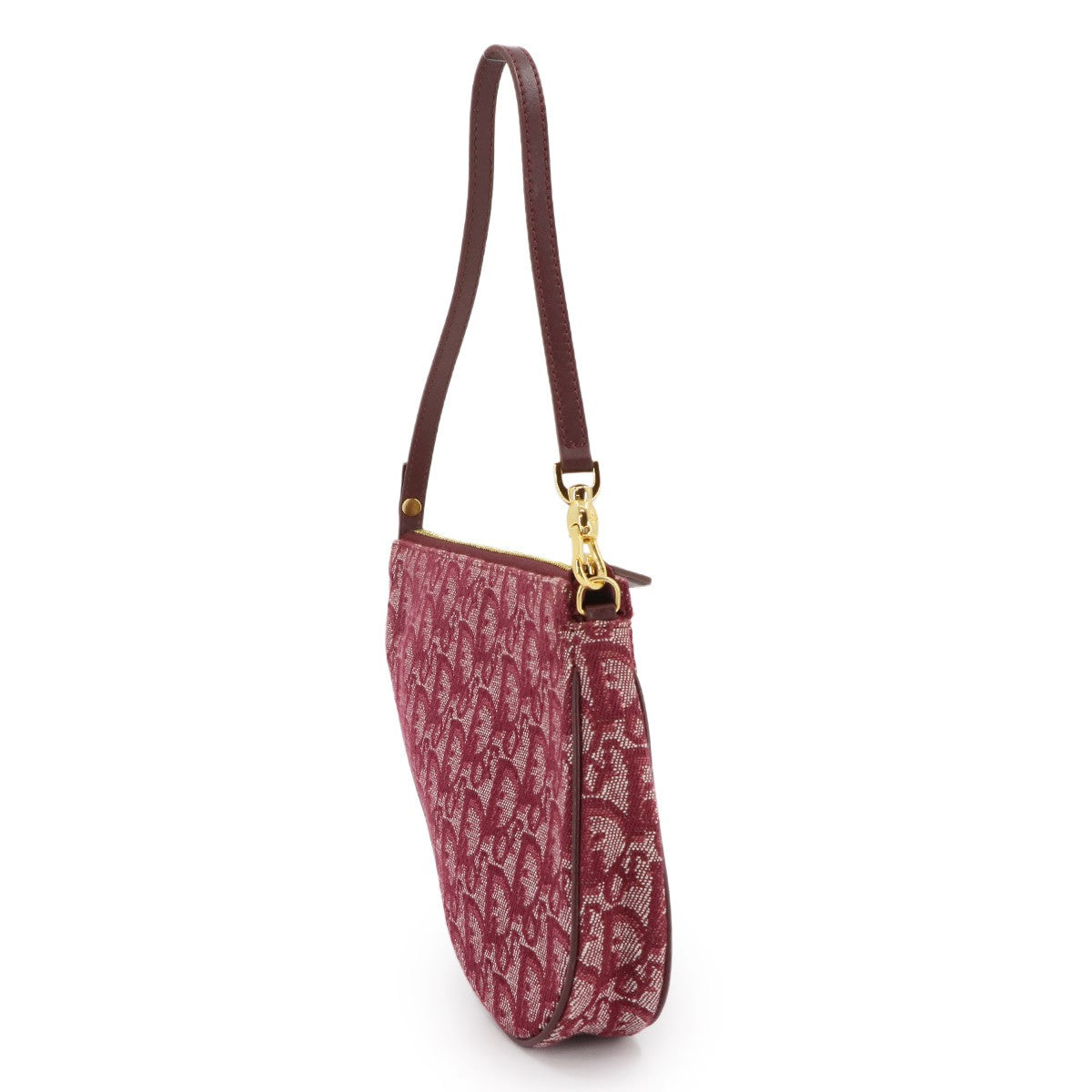 Christian Dior Christian Dior Trotter Saddle Schultertasche Canvas Leder Bordeaux 90295958