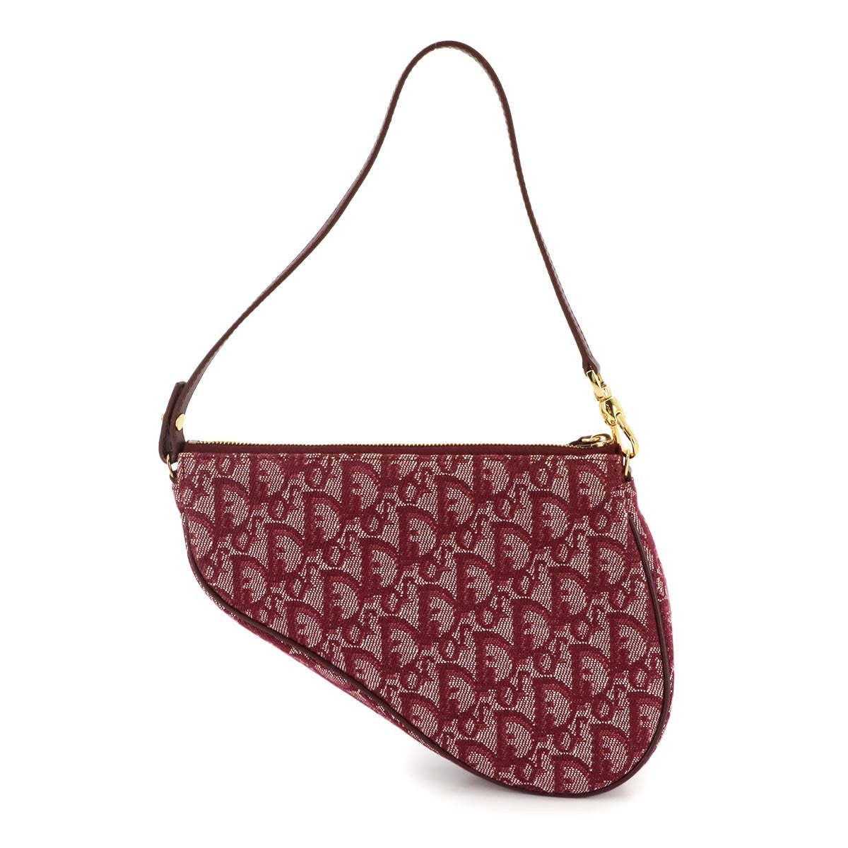 Christian Dior Christian Dior Trotter Saddle Schultertasche Canvas Leder Bordeaux 90295958