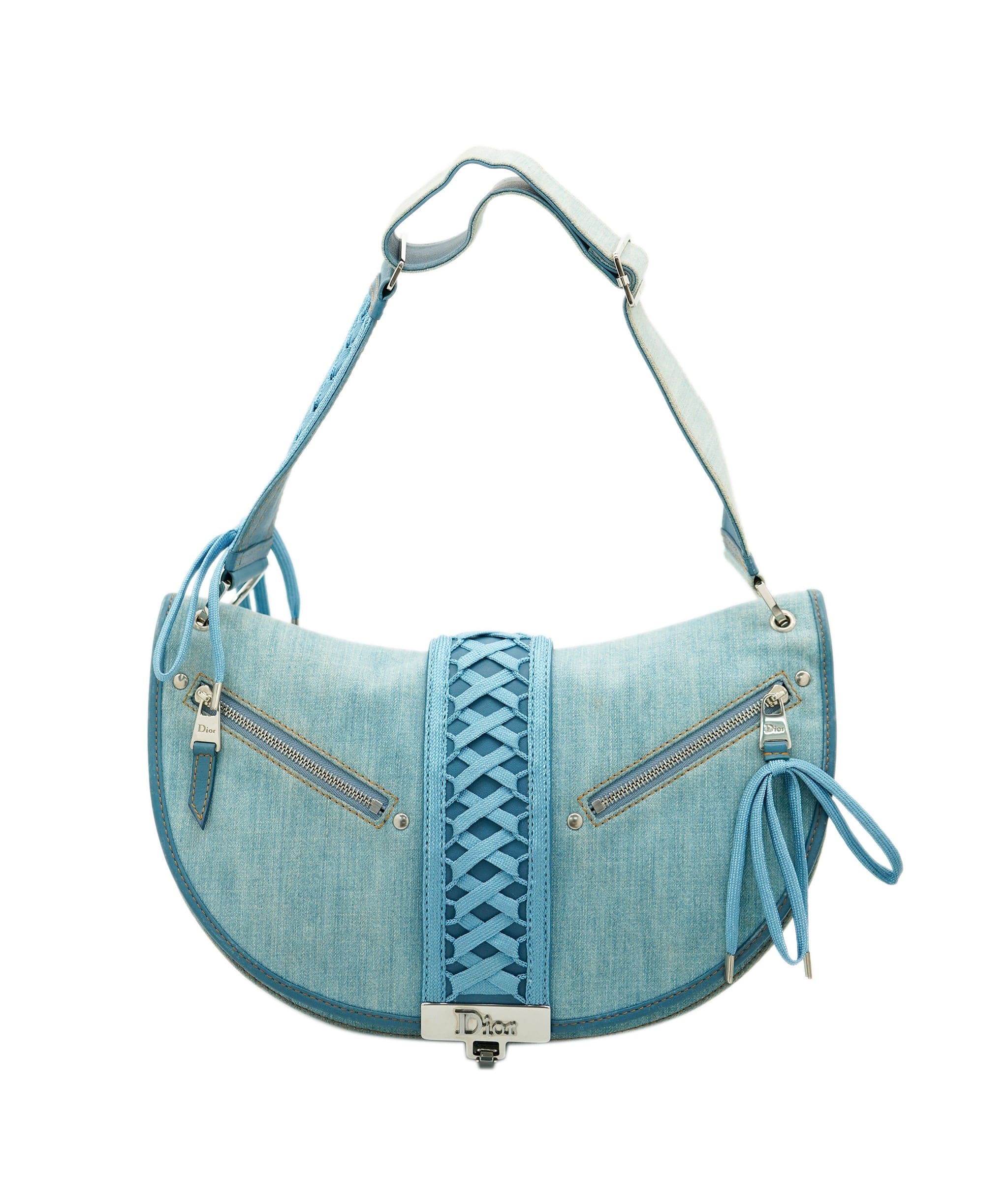 Christian Dior Dior Admit it Denim Shoulder Bag Blue - DXBS1830