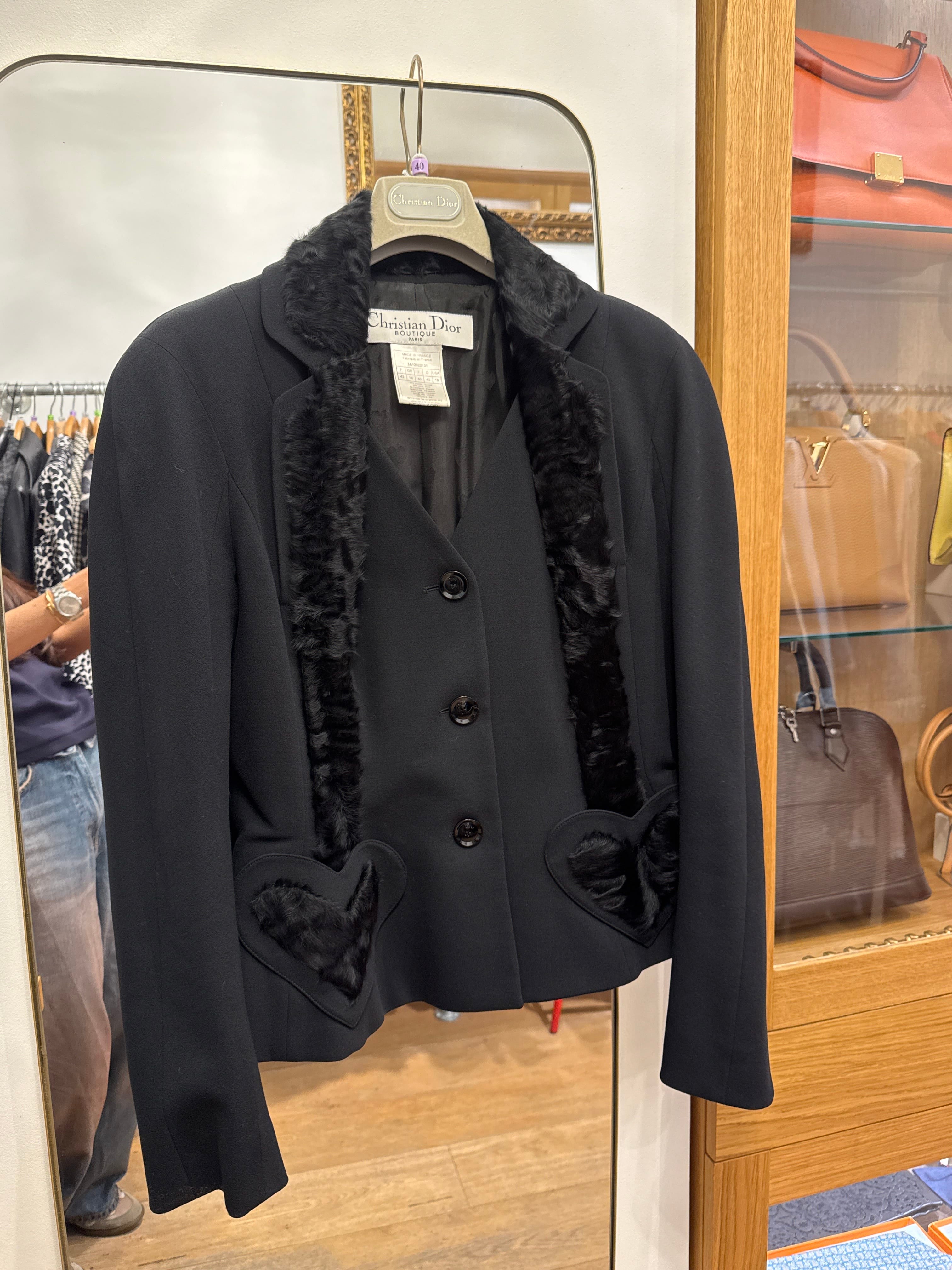 Christian Dior BLACK HEART FUR BAR JACKET AGC3306