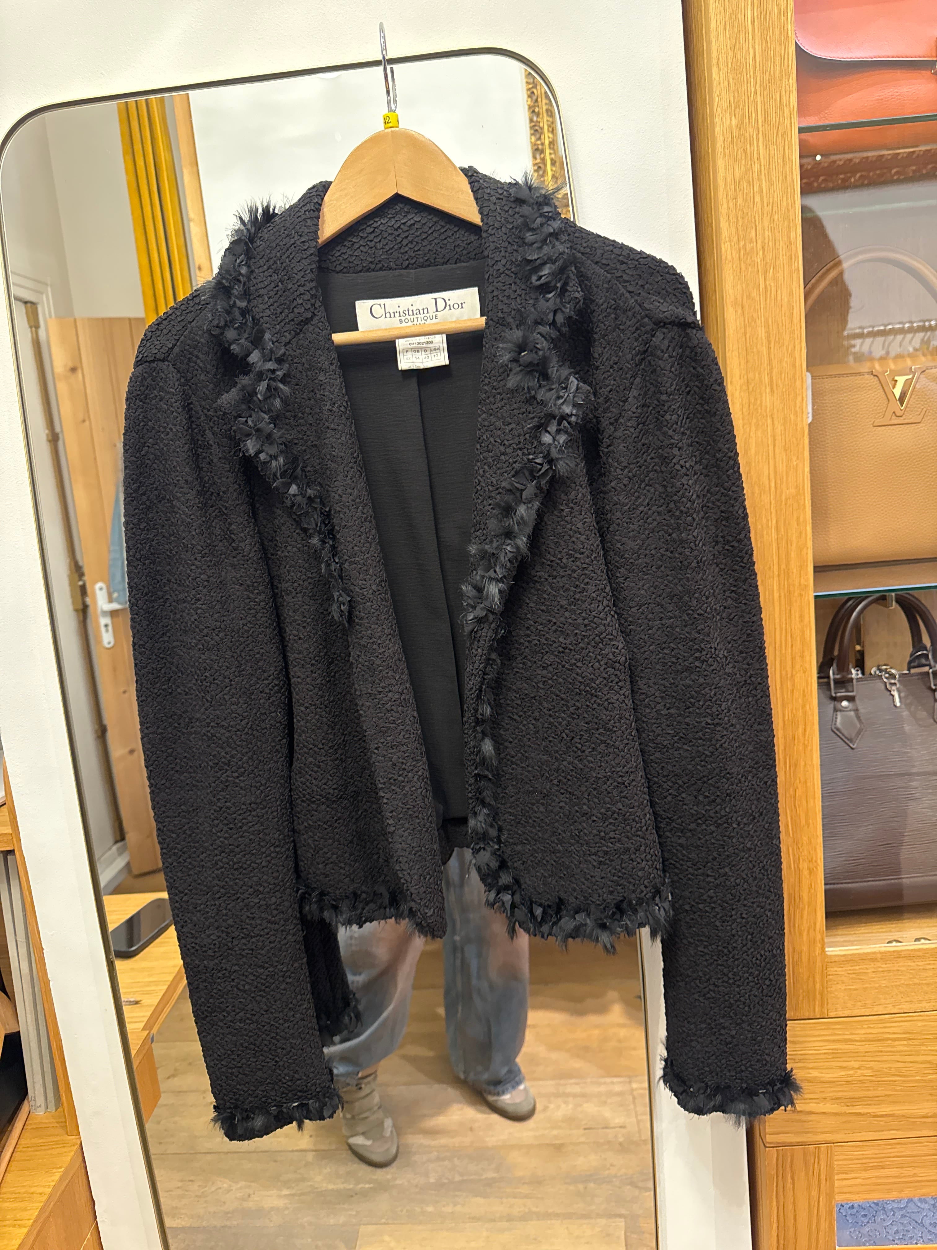 Christian Dior BLACK POPCORN FABRIC JACKET AGC3309