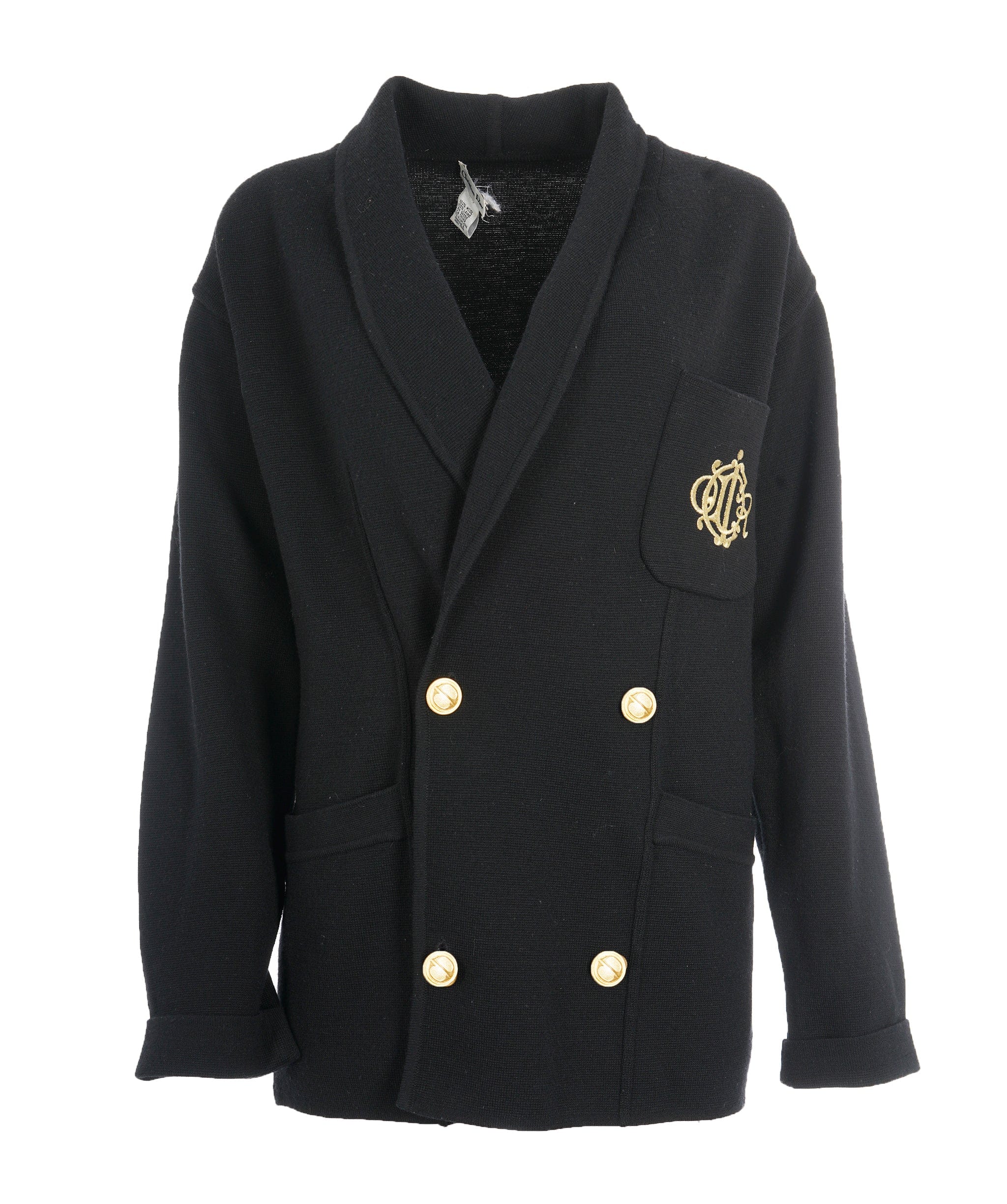 Christian Dior Christian Dior Black Knit Double Breasted Cardigan ALC1387