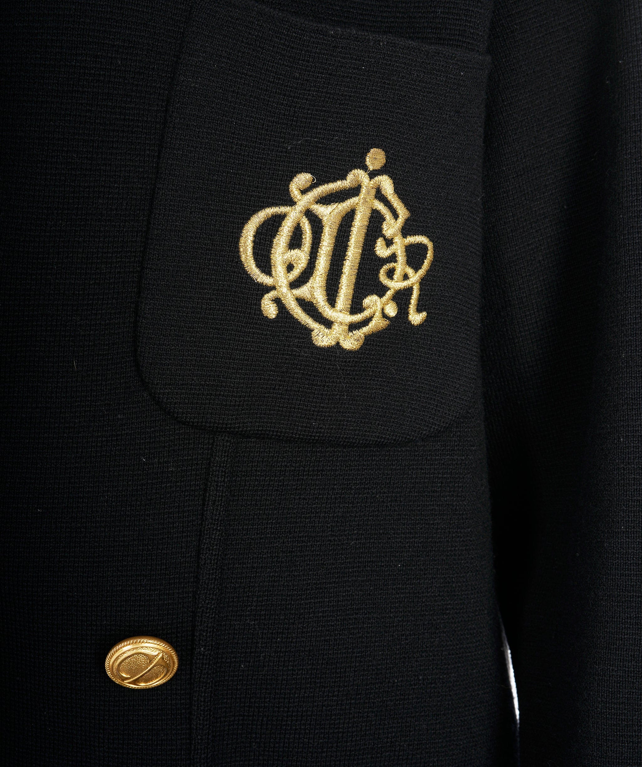 Christian Dior Christian Dior Black Knit Double Breasted Cardigan ALC1387