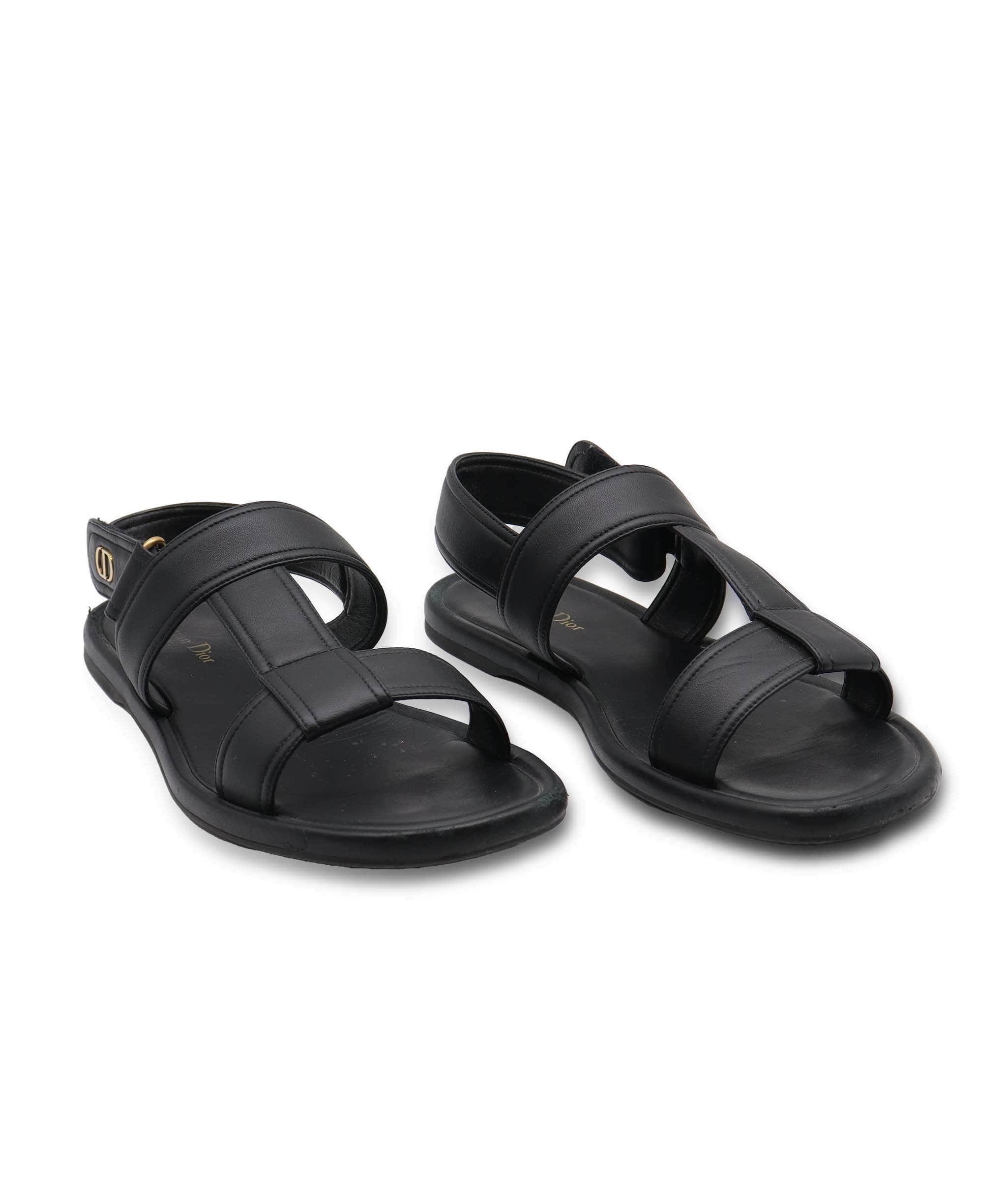 Christian Dior Christian Dior Black Leather Sandals Size 40 AGC3183