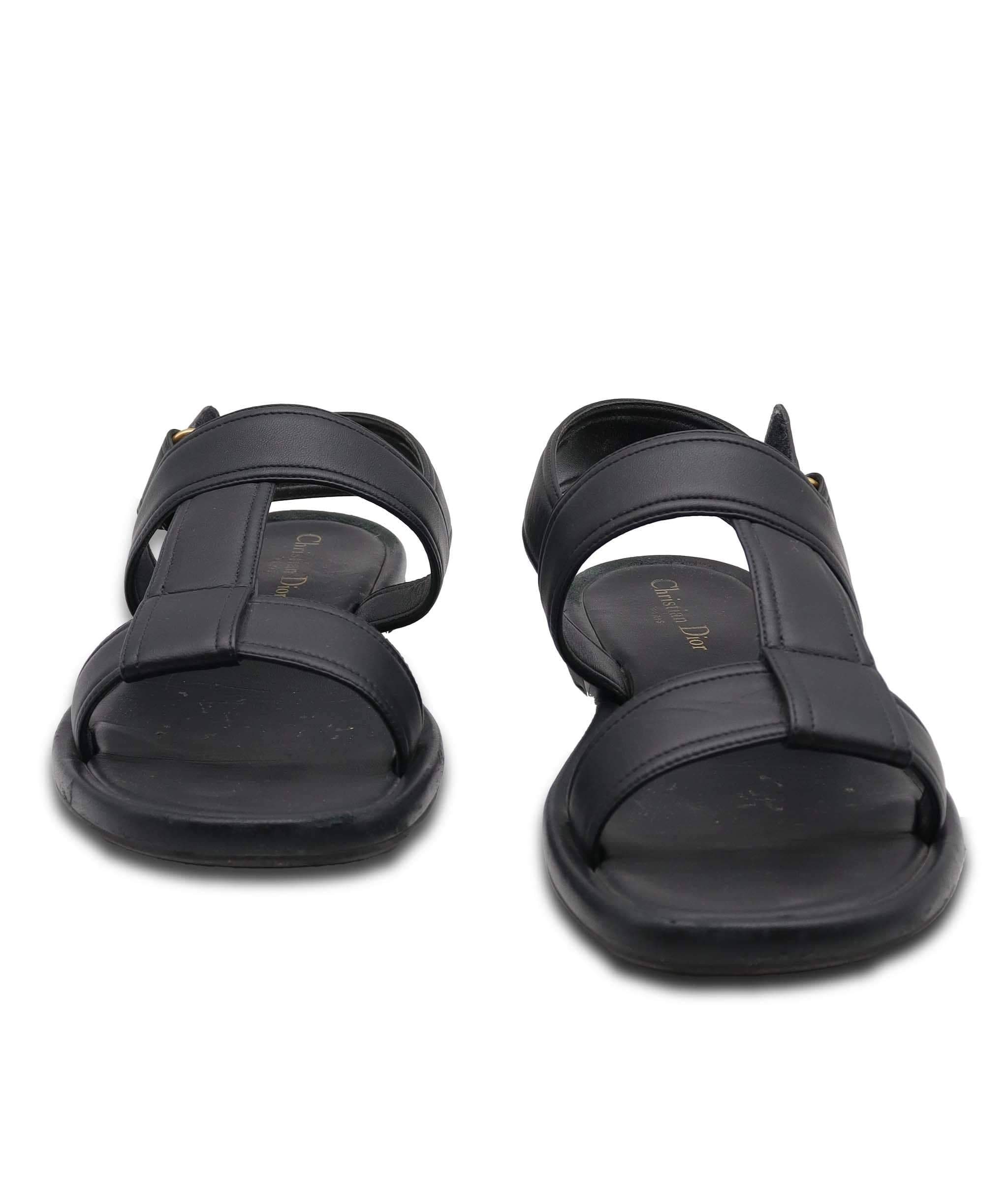 Christian Dior Christian Dior Black Leather Sandals Size 40 AGC3183
