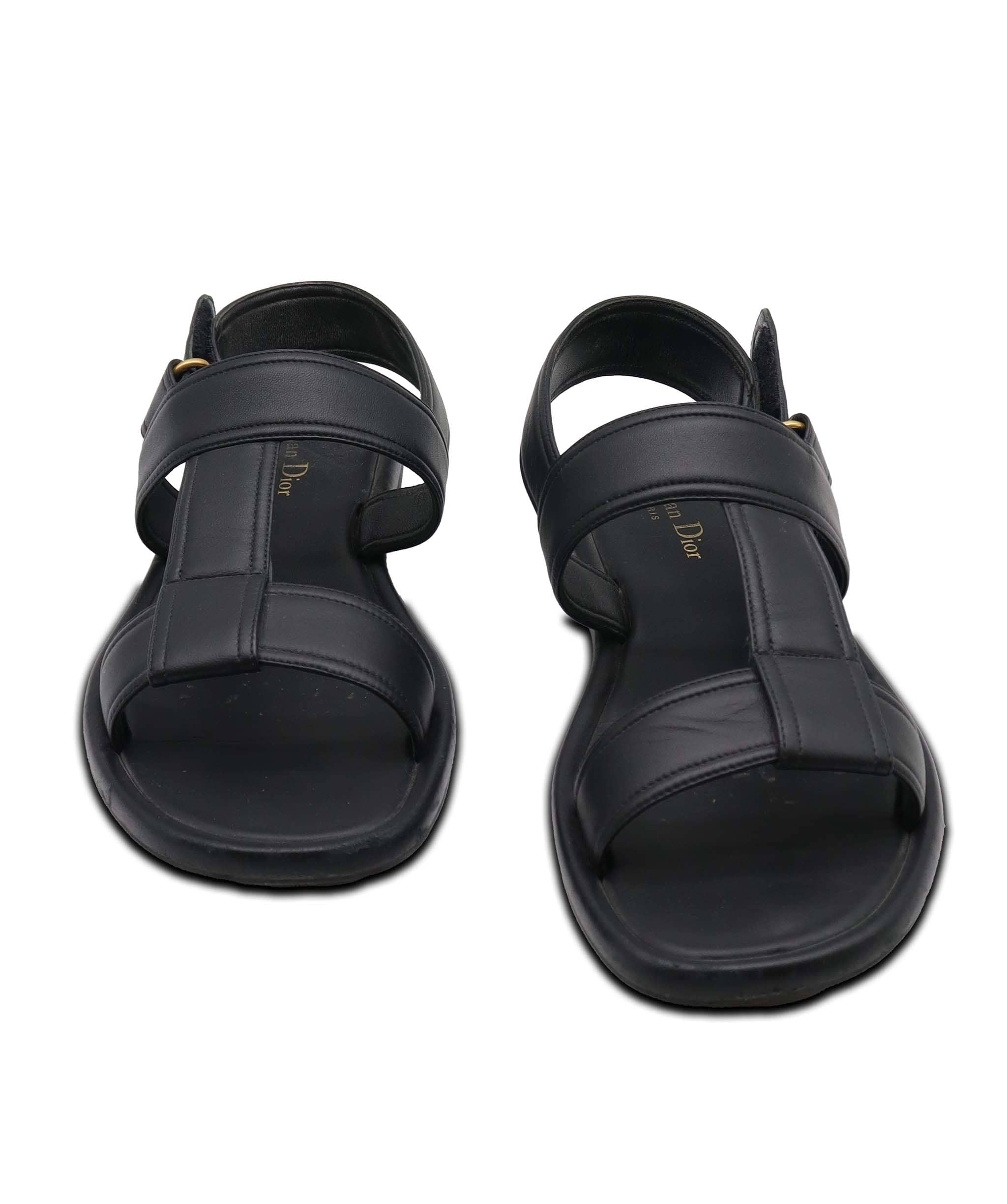 Christian Dior Christian Dior Black Leather Sandals Size 40 AGC3183