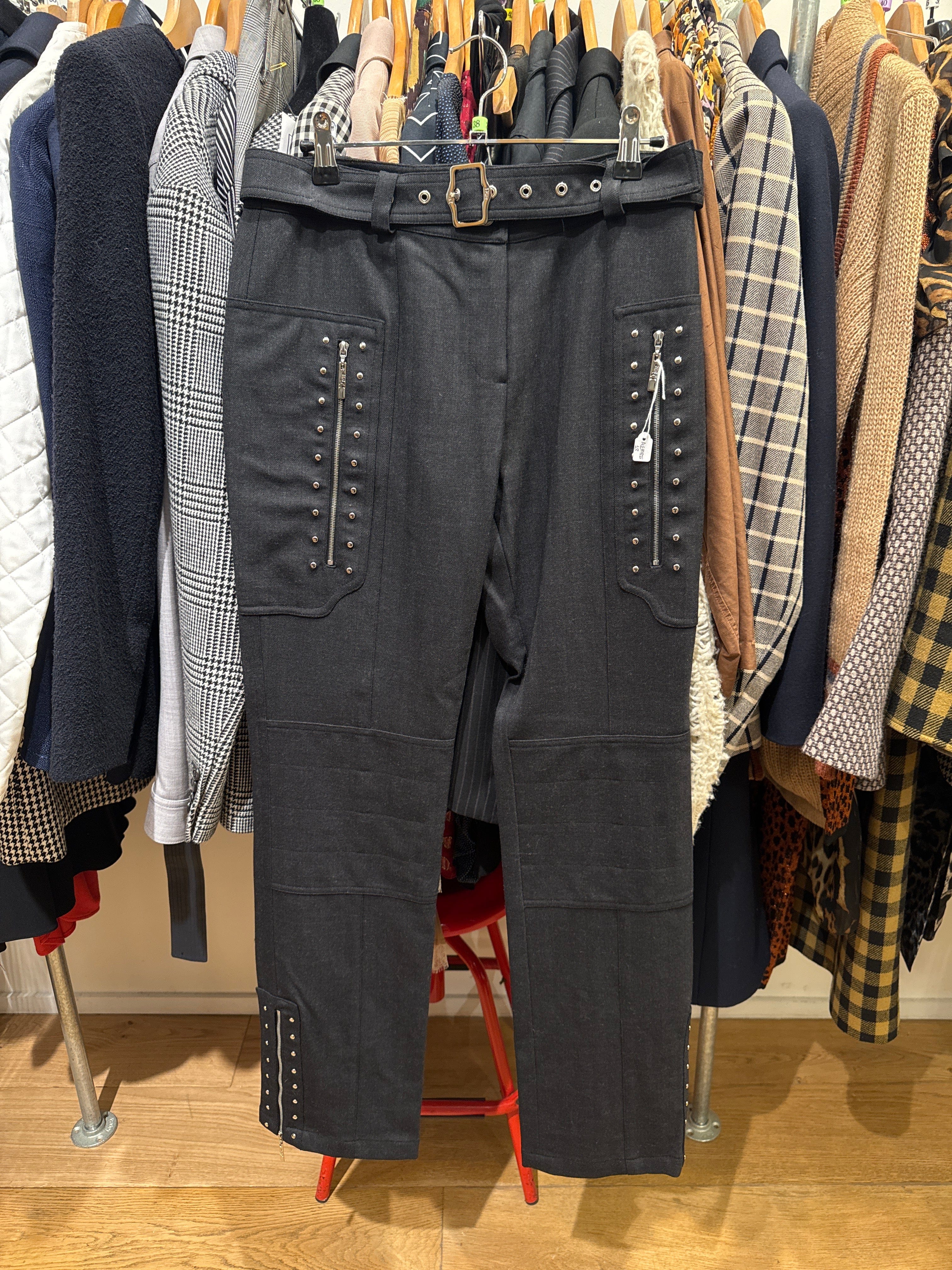 Christian Dior CHRISTIAN DIOR Black Pants with zip and spikes AGC2263