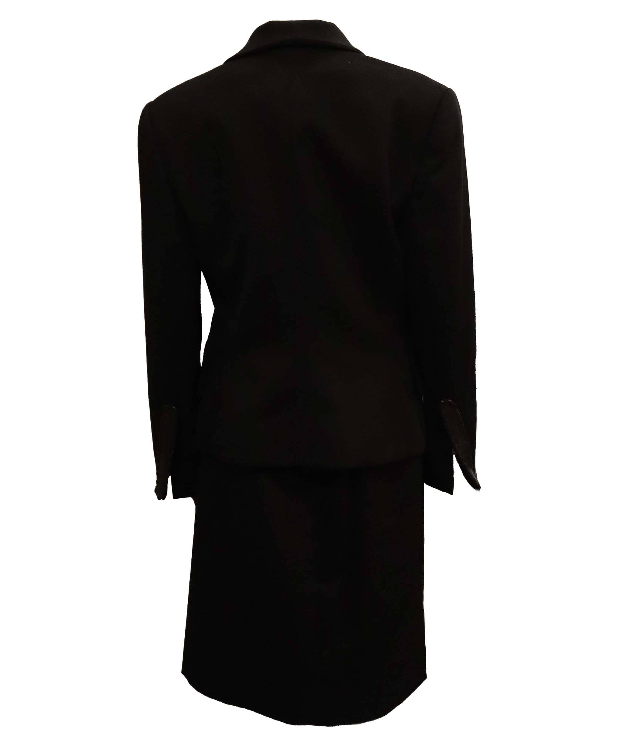 Christian Dior Christian Dior black wool suit leather closure AGC2607