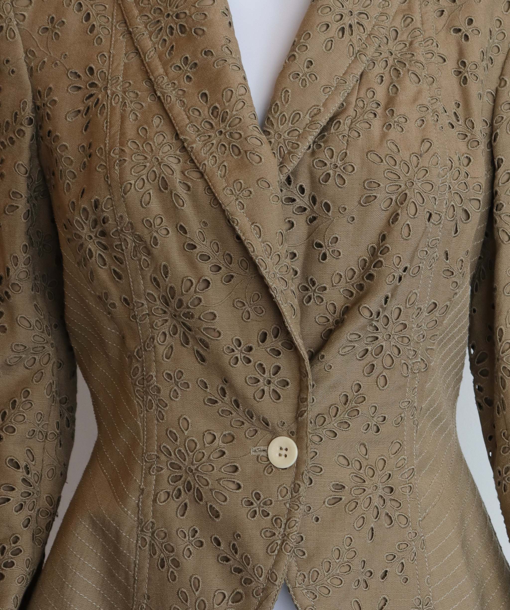 Christian Dior Christian Dior embroidered kaki jacket AGC2524