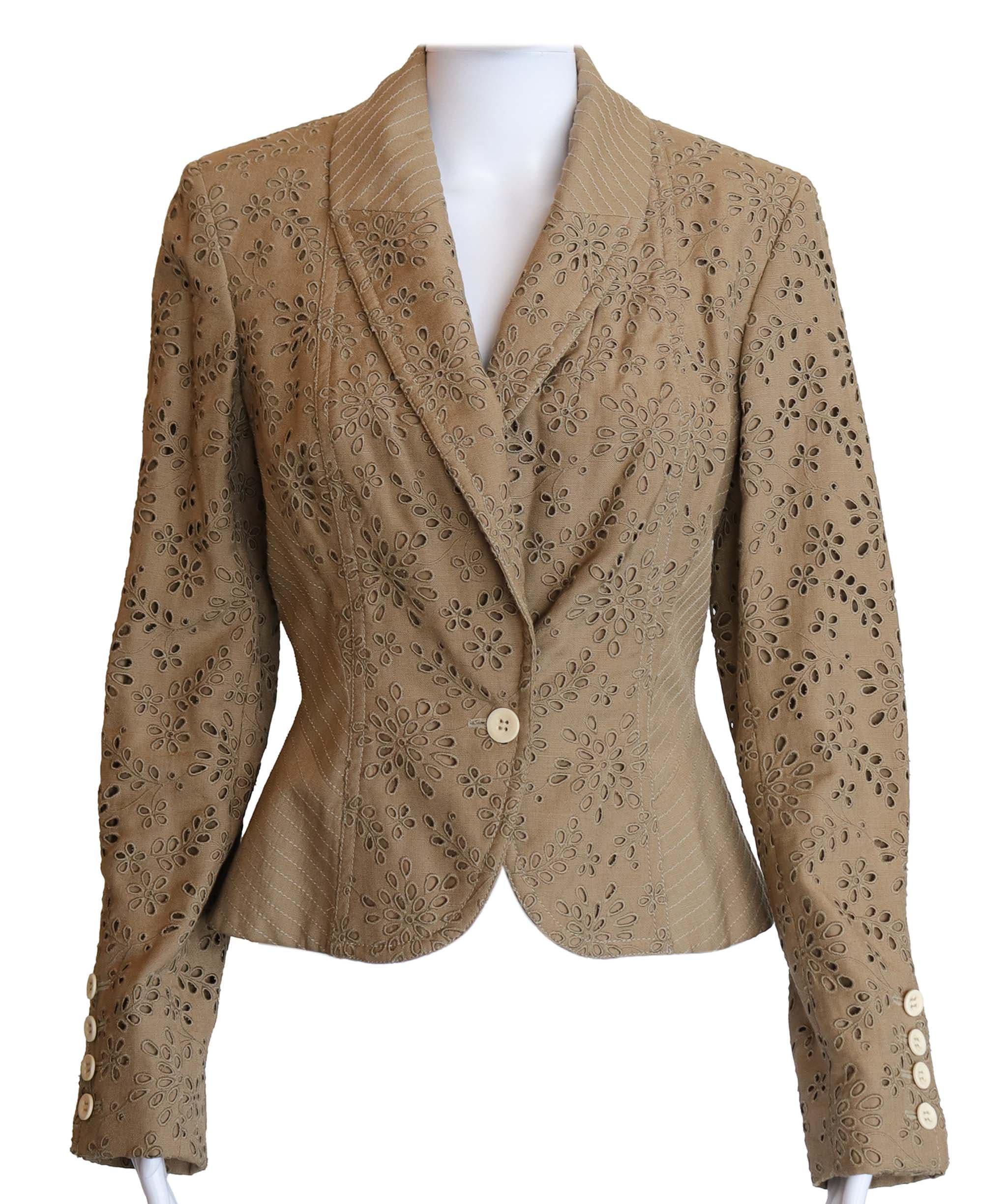 Christian Dior Christian Dior embroidered kaki jacket AGC2524