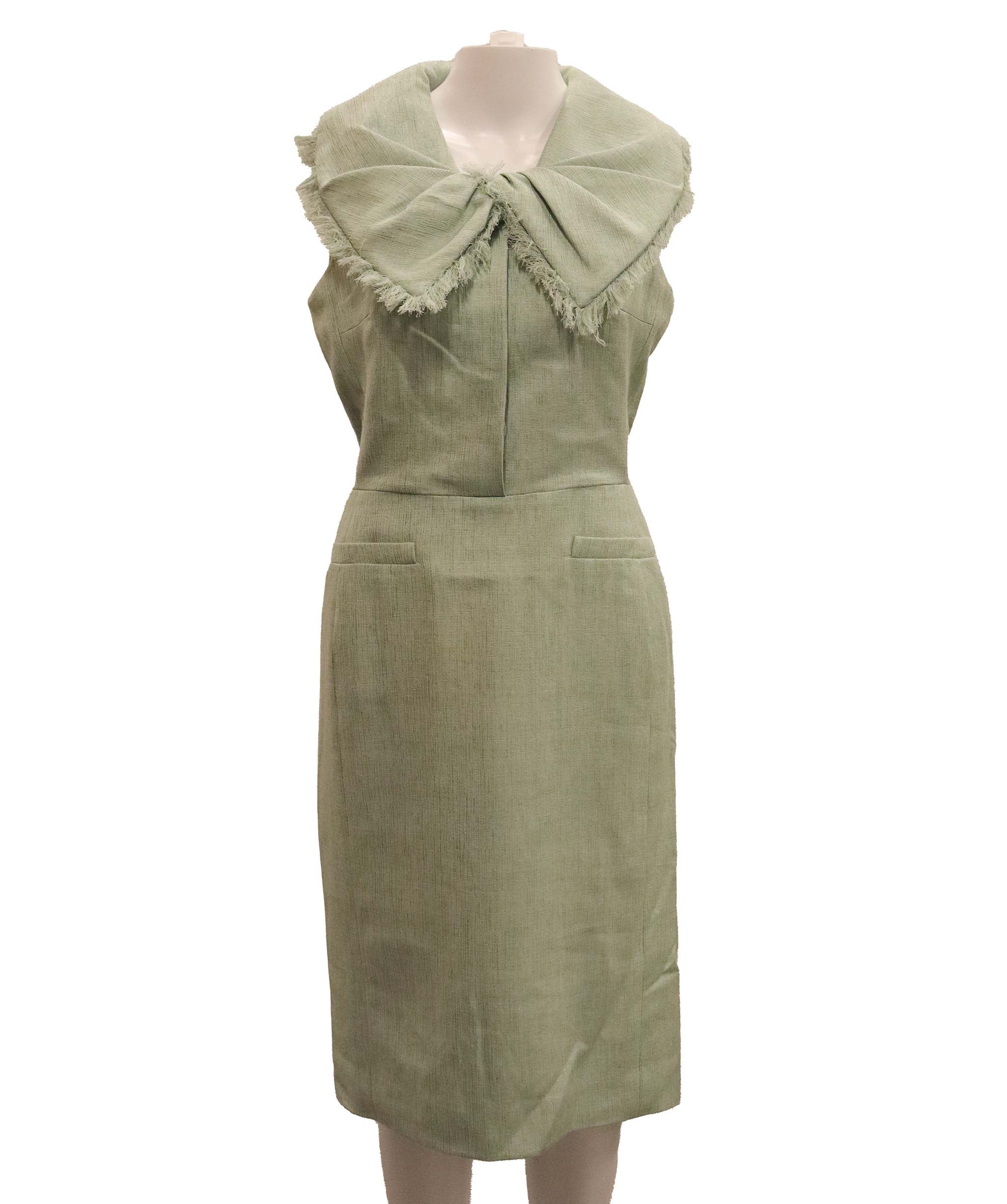 Christian Dior CHRISTIAN DIOR green dress with collar AGC2991