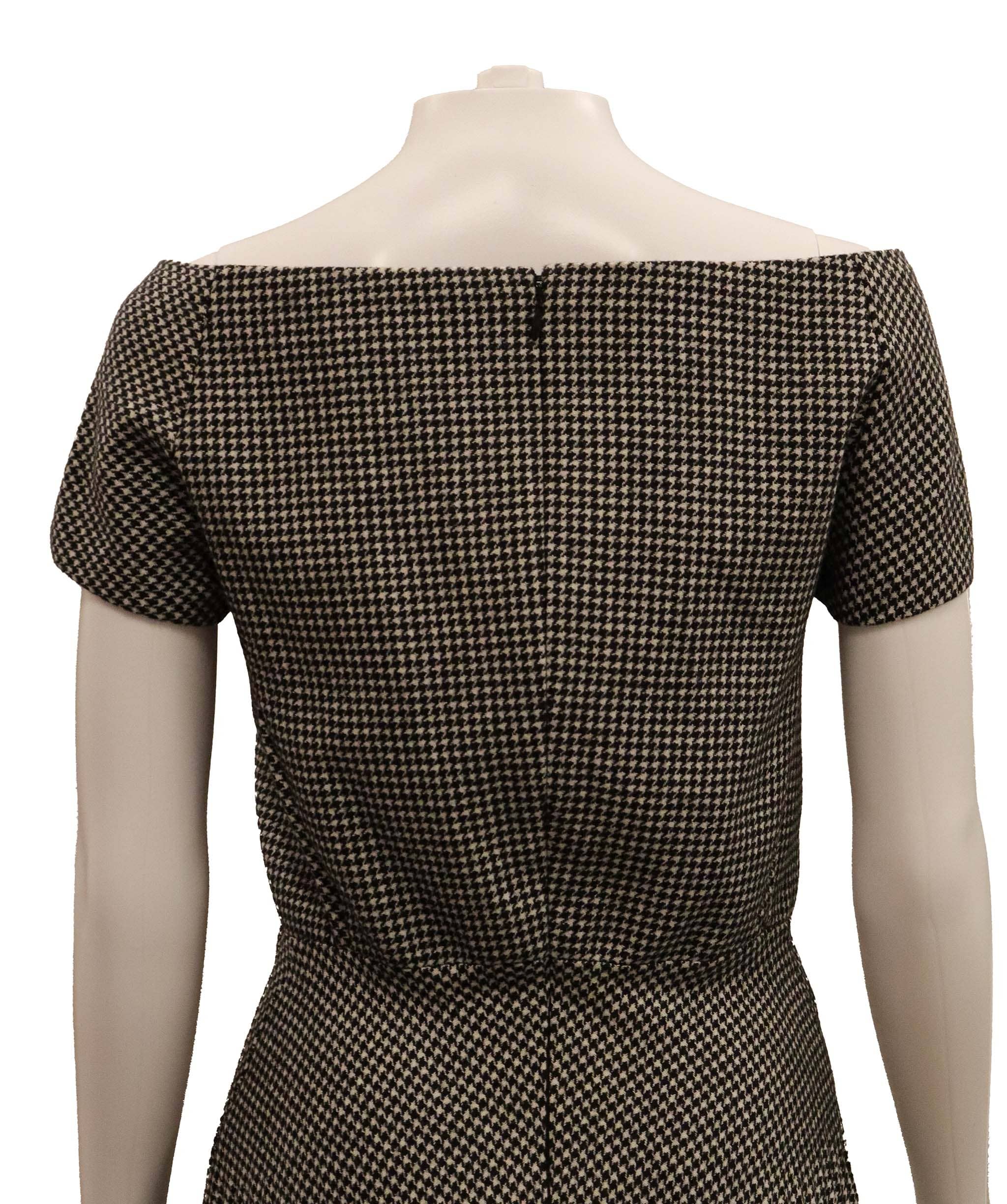 Christian Dior CHRISTIAN DIOR Houndstooth pleated dress AGC2969