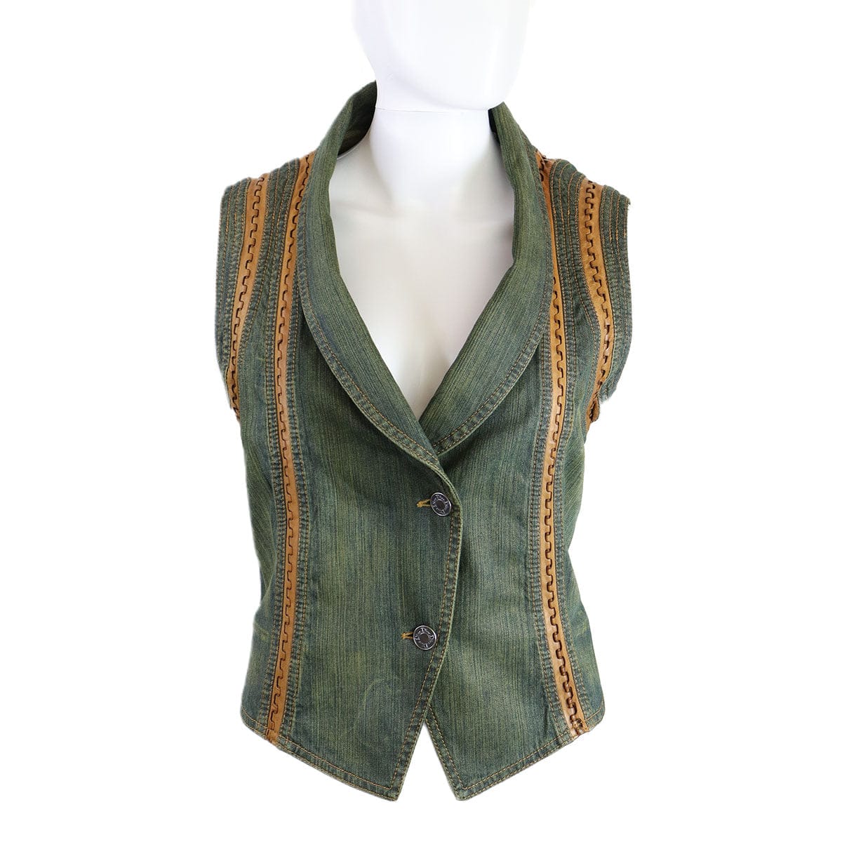 Christian Dior Christian Dior jean and leather waist coat AGC2596