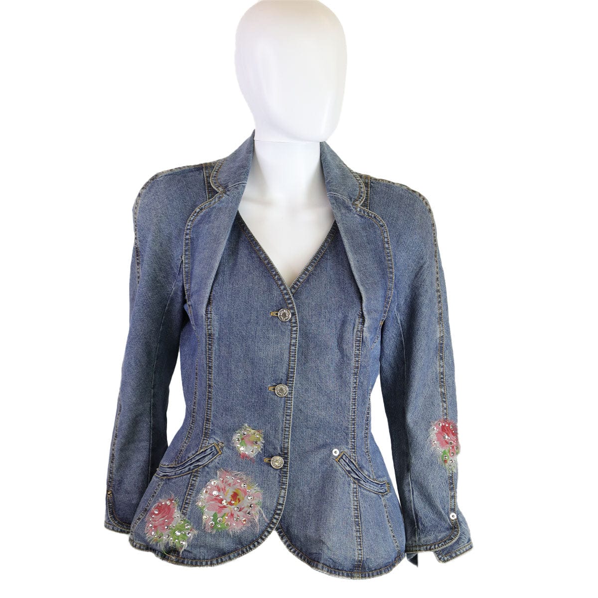 Christian Dior Christian Dior jean bar jacket with flowers 2 AGC2598