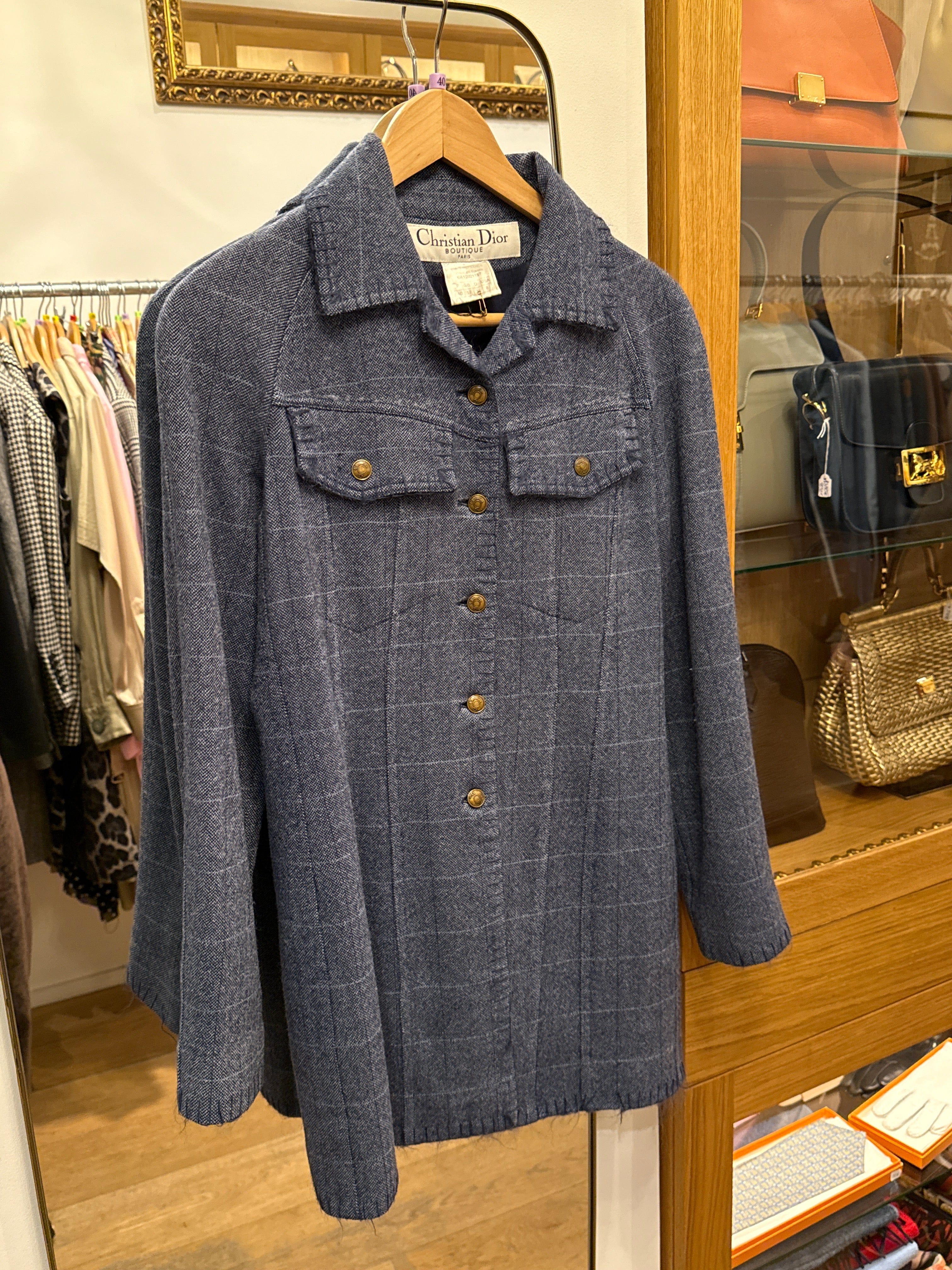 Christian Dior Christian Dior Long plaid wool jacket AGC3041