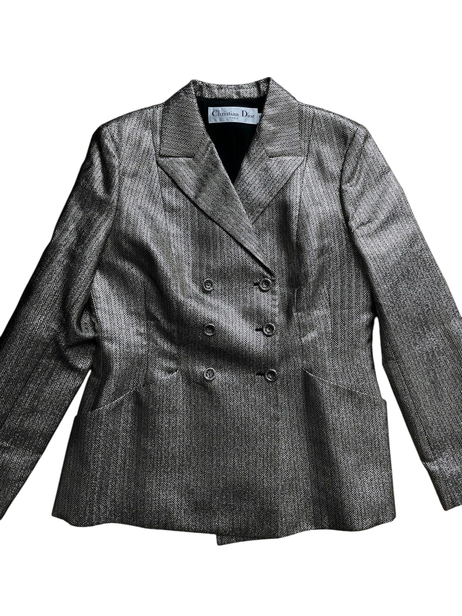 Christian Dior Christian Dior Metallic Bar Jacket Sz 8 DXBK0182
