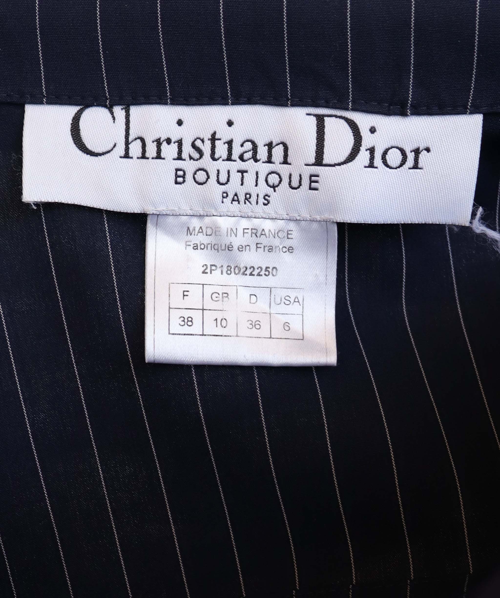 Christian Dior Christian Dior navy stripe suit AGC2529