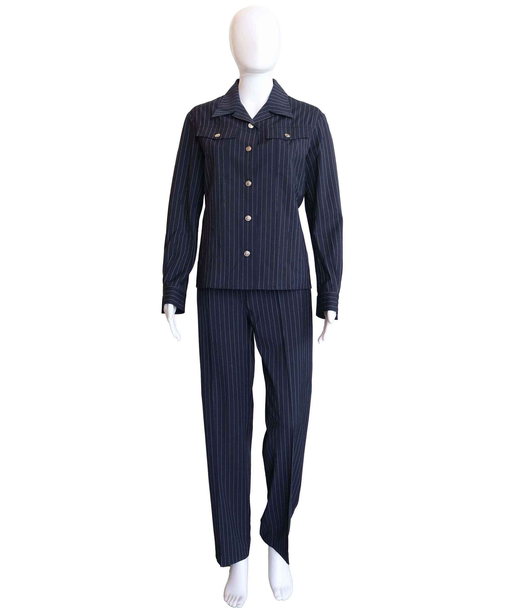 Christian Dior Christian Dior navy stripe suit AGC2529