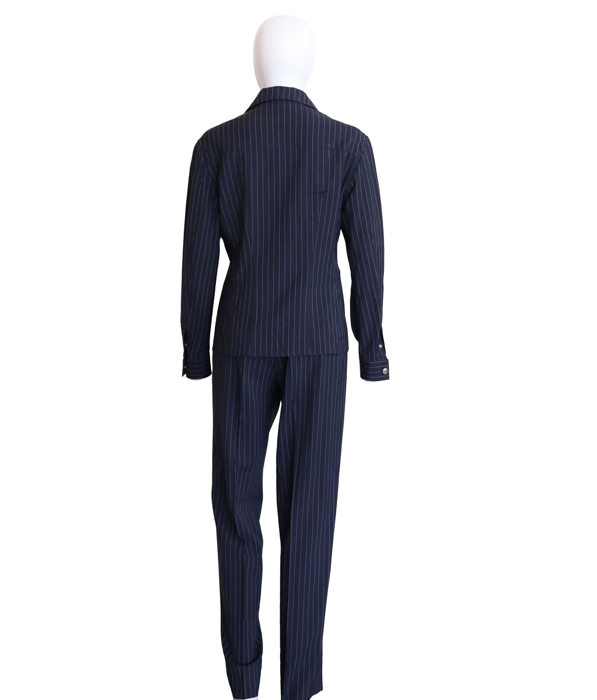 Christian Dior Christian Dior navy stripe suit AGC2529