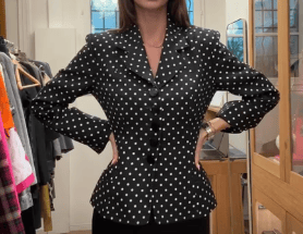 CHRISTIAN DIOR CHRISTIAN DIOR polka dot black linen jacket AGC3823
