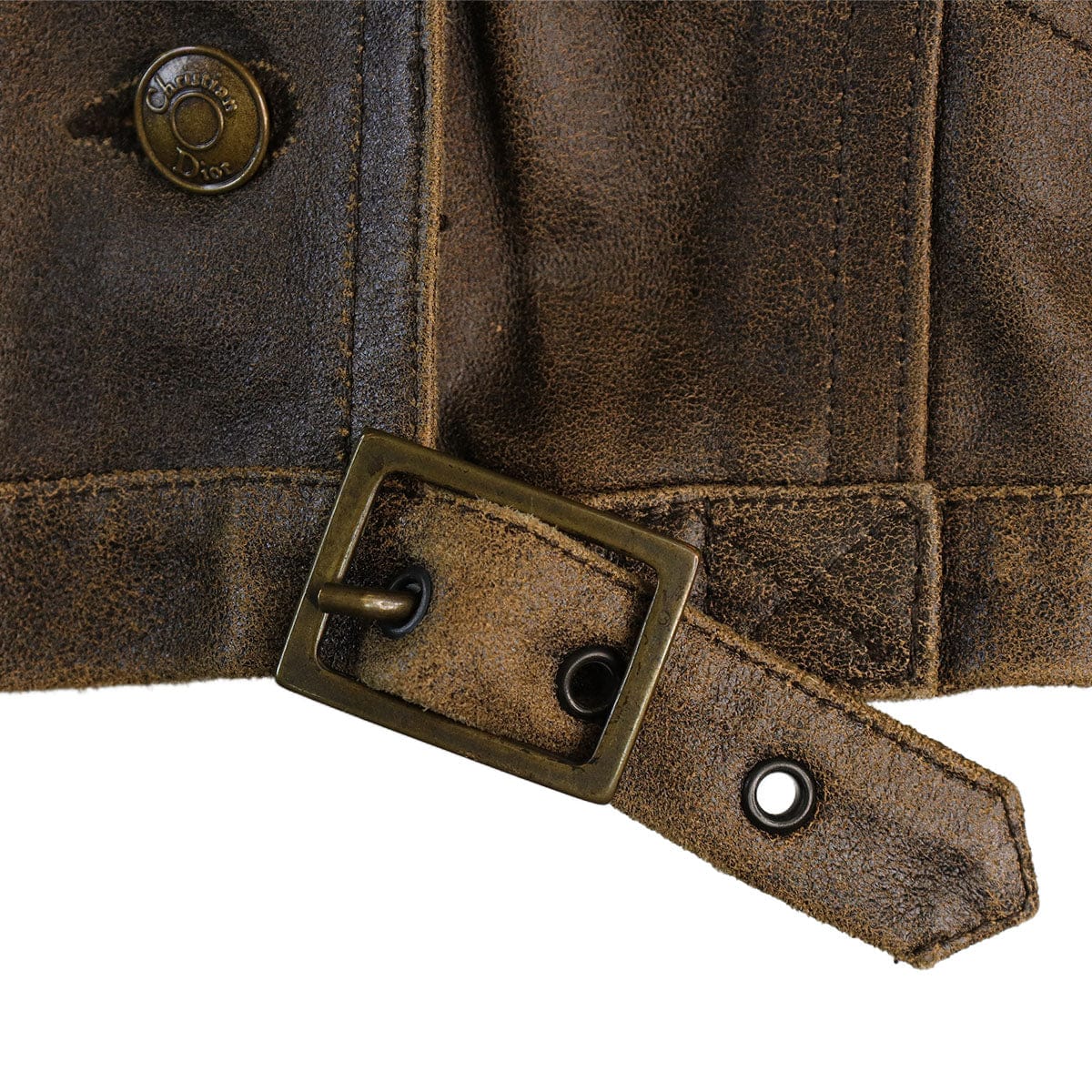 Christian Dior CHRISTIAN DIOR Short brown leather jacket AGC2951