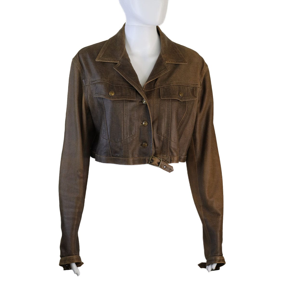 Christian Dior CHRISTIAN DIOR Short brown leather jacket AGC2951