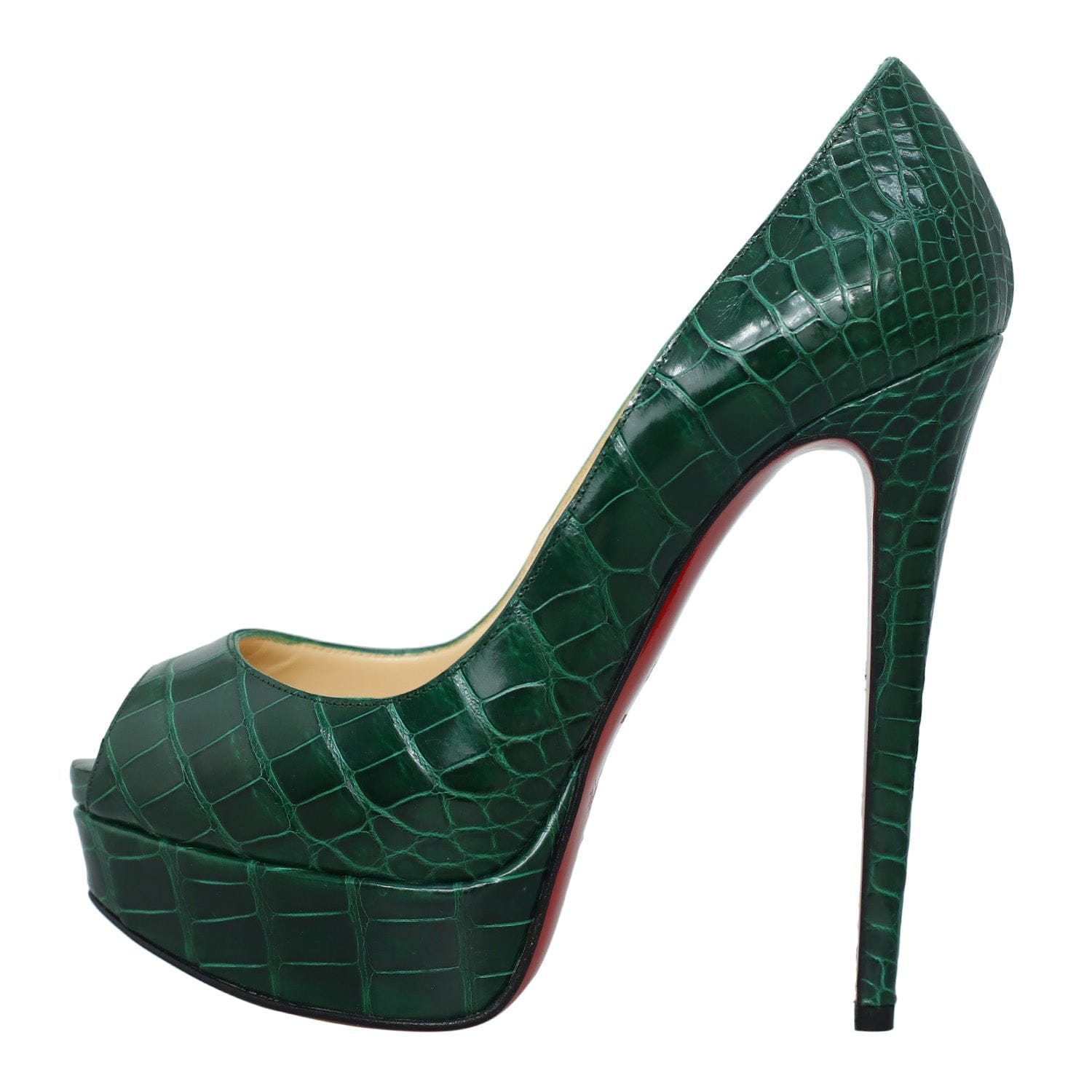 Christian Louboutin Christian Louboutin Croco Peep-Toe Pumps