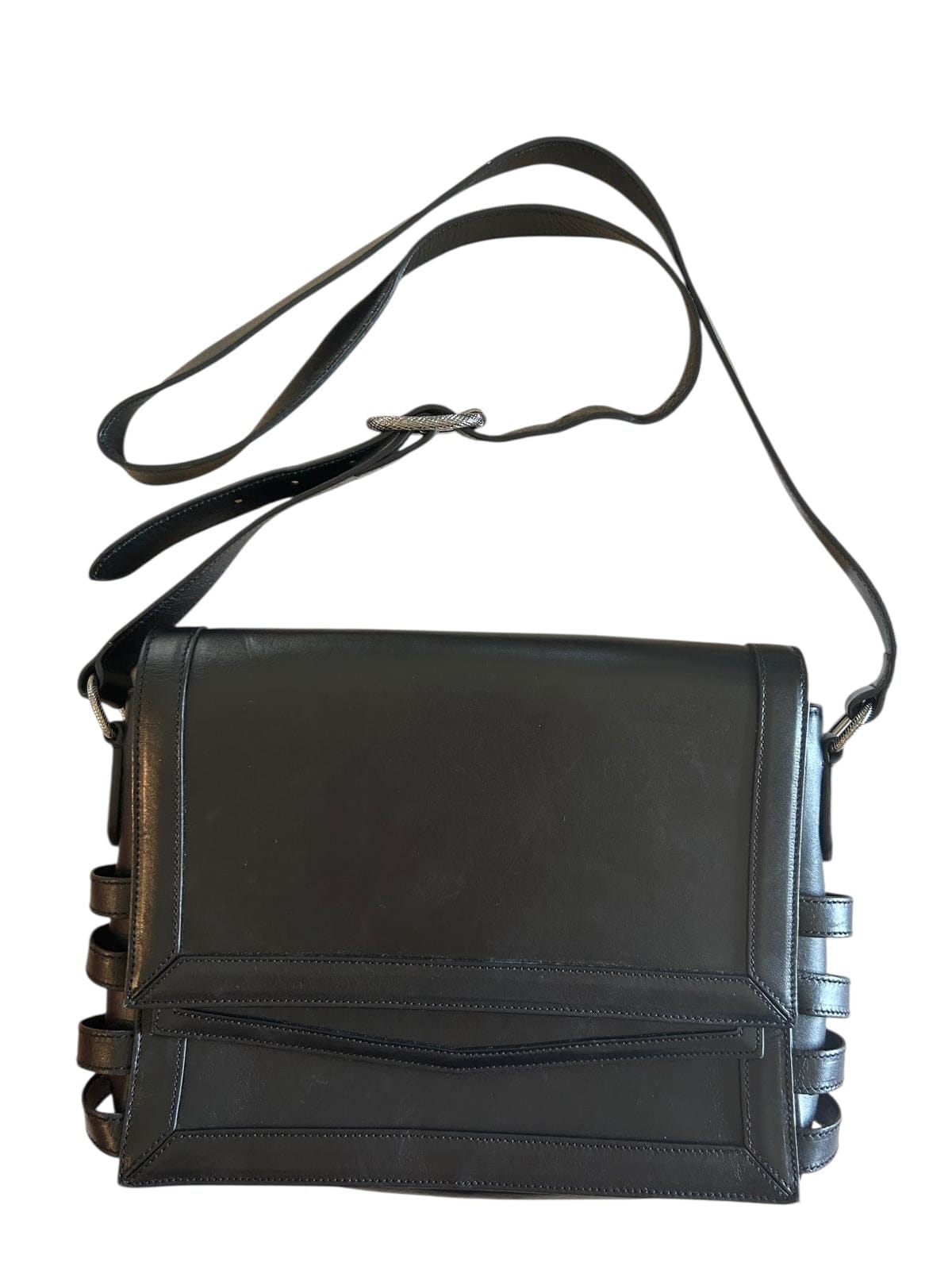 Christian Louboutin Christian Louboutin Black Leather Messenger Bag