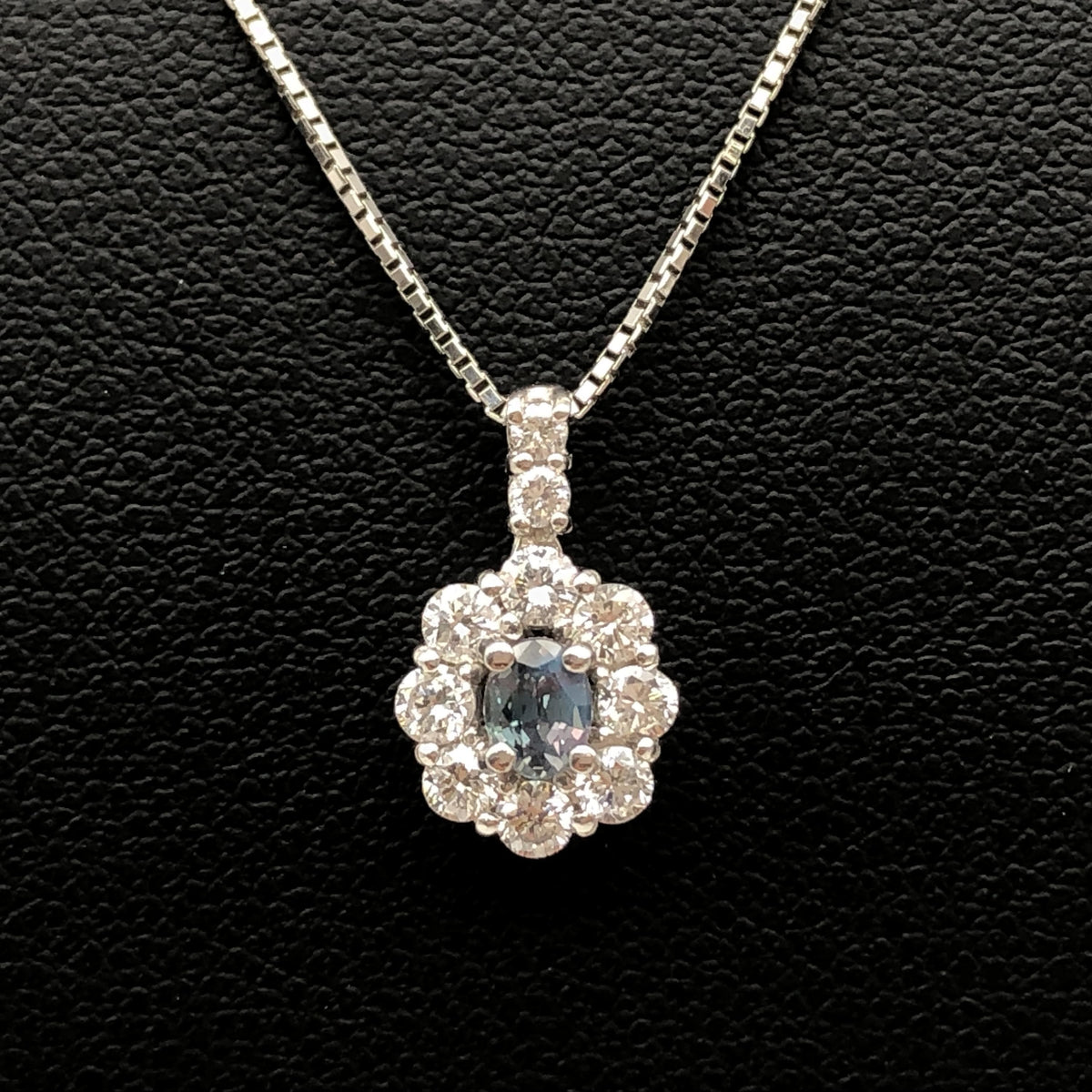 Custom Jewelry Custom Jewelry 1P Alexandrite & Diamond Necklace, A(0.20ct), D(0.35ct), PT950/PT850, 3.7g, 19inch, Sorting Included C297492