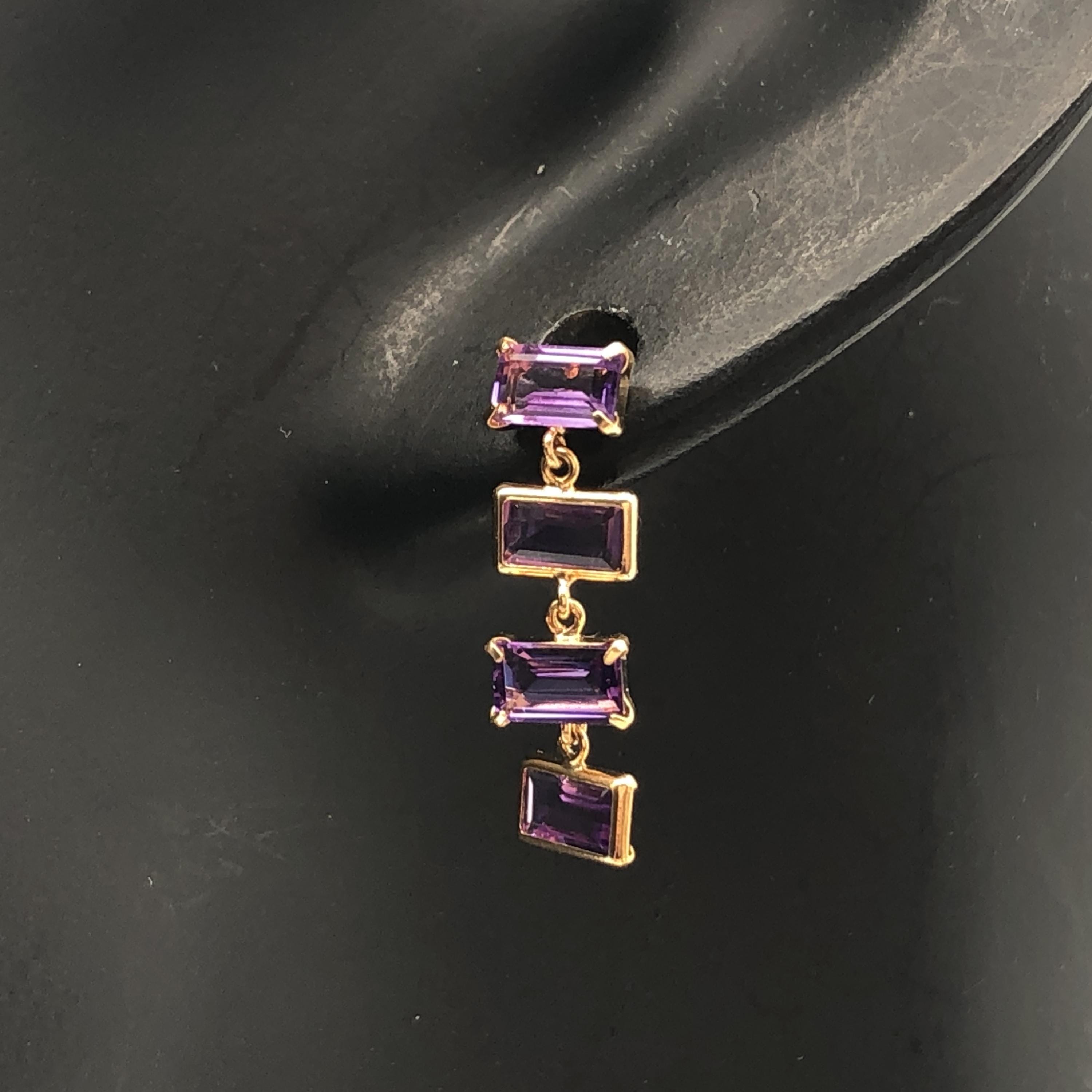 Custom Jewelry Custom Jewelry Amethyst Pierces, A(1.00ct/1.00ct), K18YG, 1.1g C387120