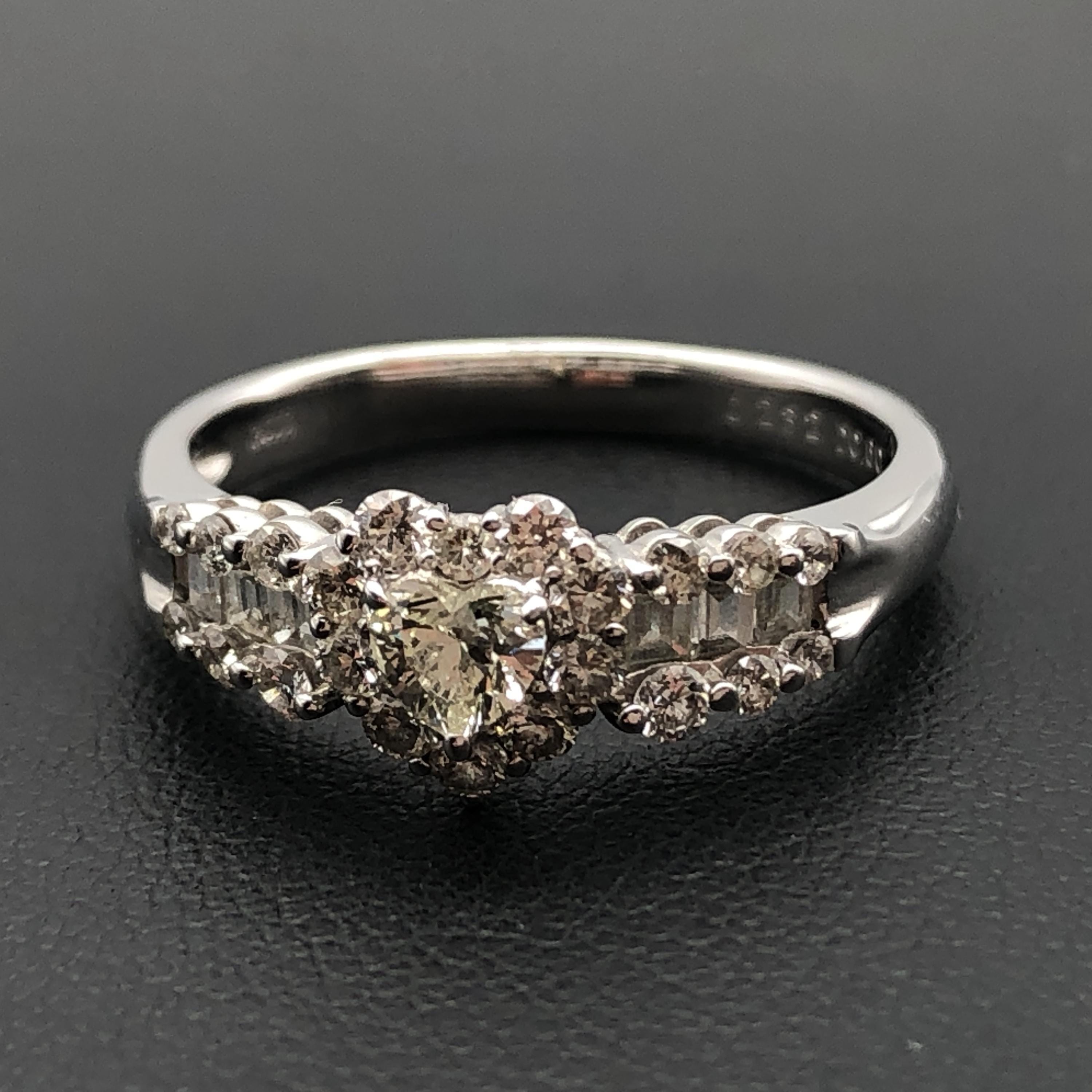 Custom Jewelry Custom Jewelry Diamond Heart Ring, D(0.232ct/0.60ct), PT900, 4.9g, US Size 7 C387013