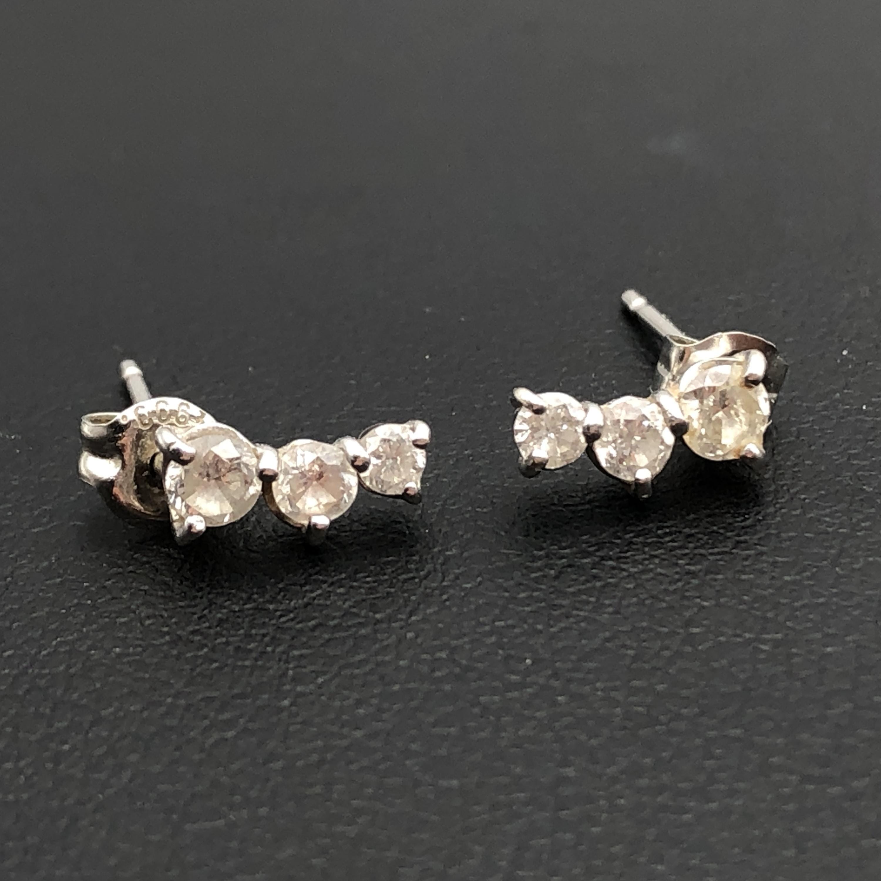 Custom Jewelry Custom Jewelry Diamond Pierces, D(0.25ct/0.25ct), K18WG/PT900, 1.0g C366204
