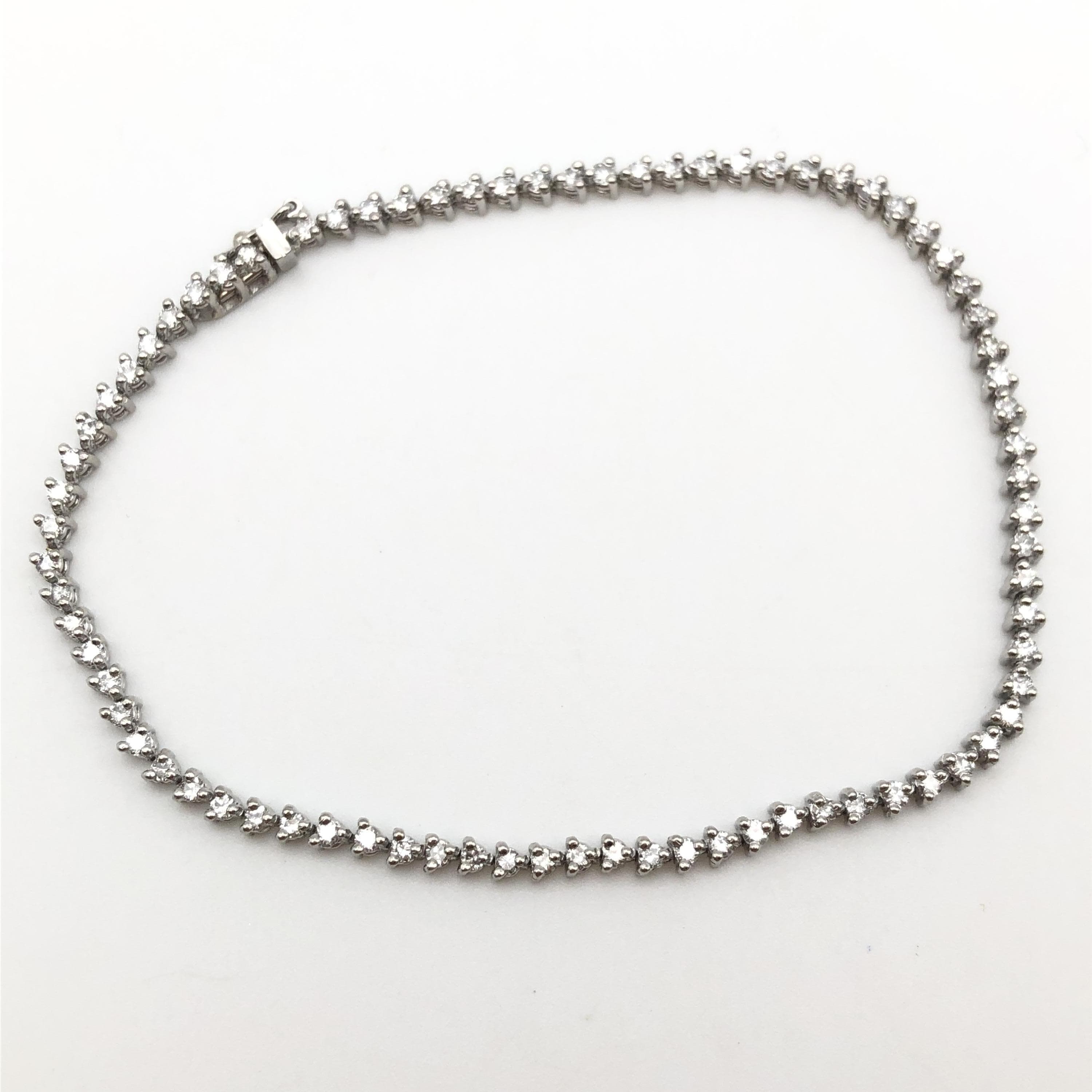 Custom Jewelry Custom Jewelry Diamond Tennis Bracelet, D(1.45ct), PT900, 9.4g, 7inch C355751