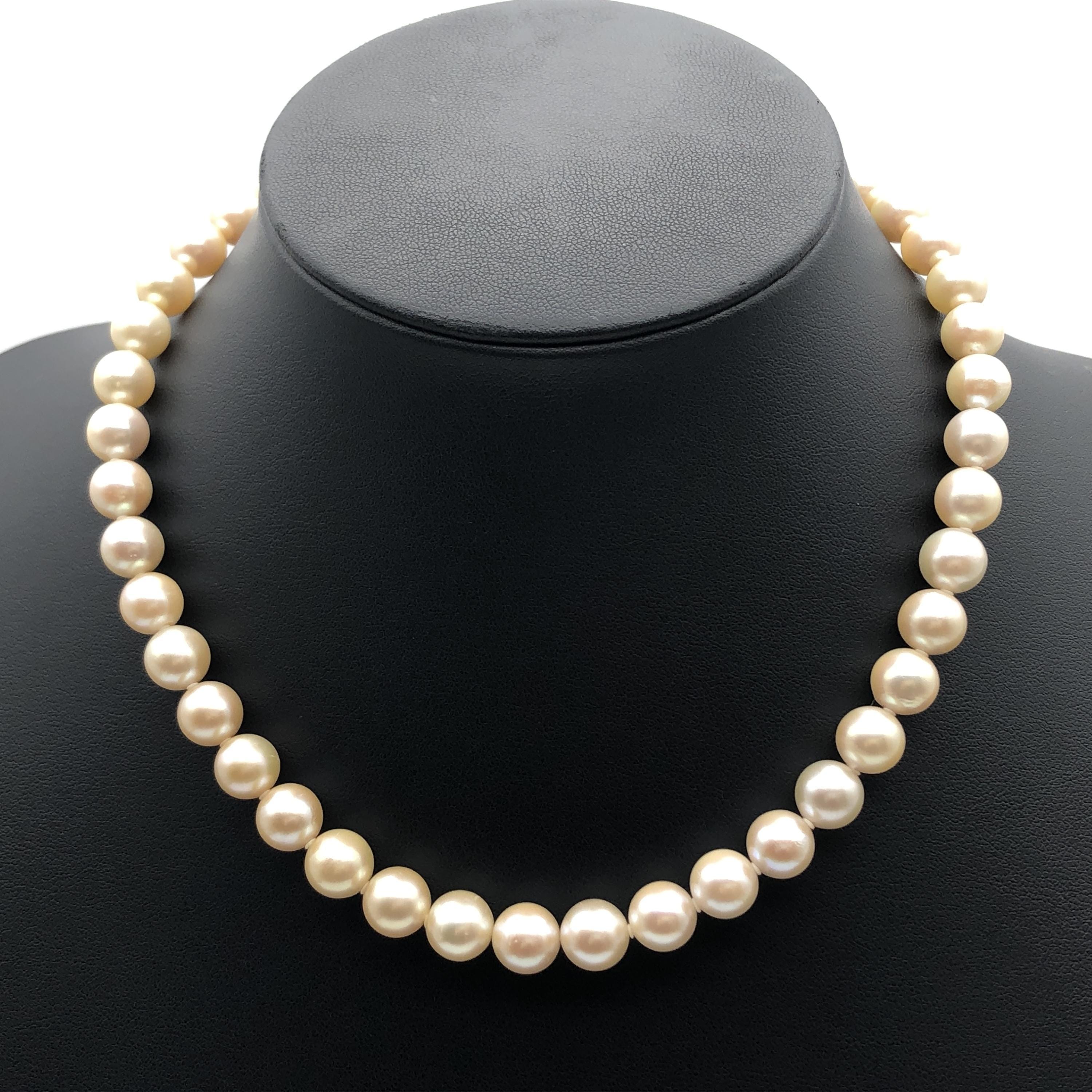 Custom Jewelry Custom Jewelry Pearl String Necklace, P(9.0~9.5mm), SV, 50.5g, 15inch C387030