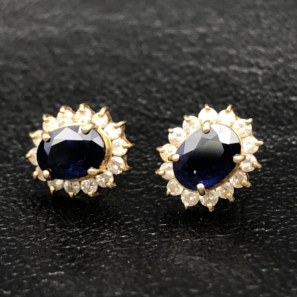 Custom Jewelry Custom Jewelry Sapphire & Diamond Pierces, K18YG, 3.0g C297338
