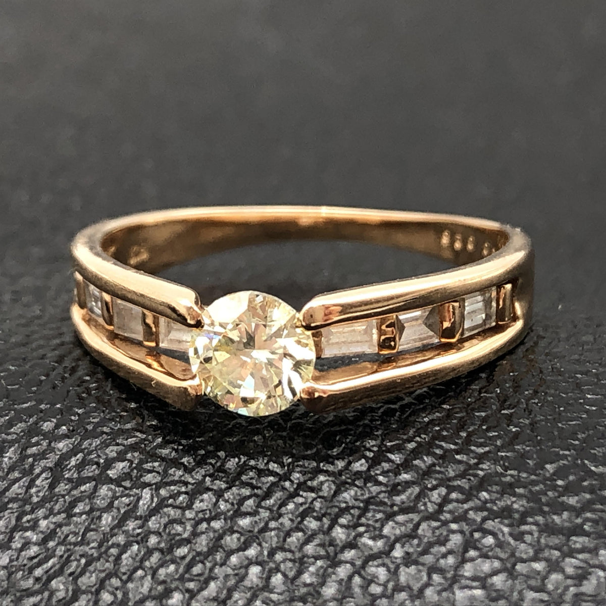 Custom Jewelry Diamond Ring, D(0.50ct)D(0.26ct), K18, 3.1g, US Size 6.5 C410312