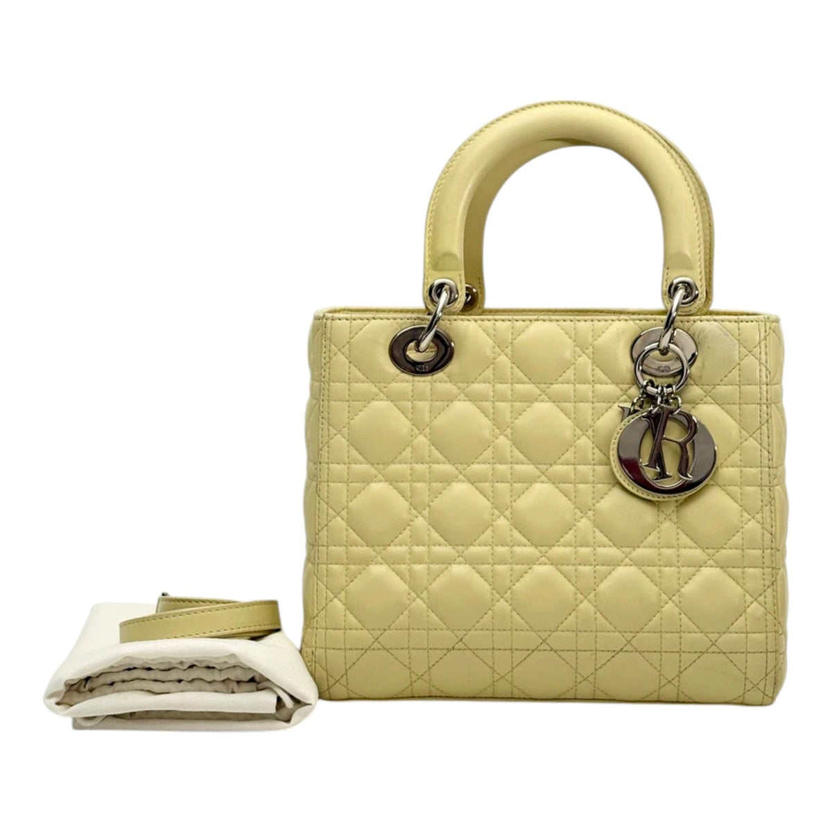 Dior Lady Dior Medium Bag in Yellow Lambskin
