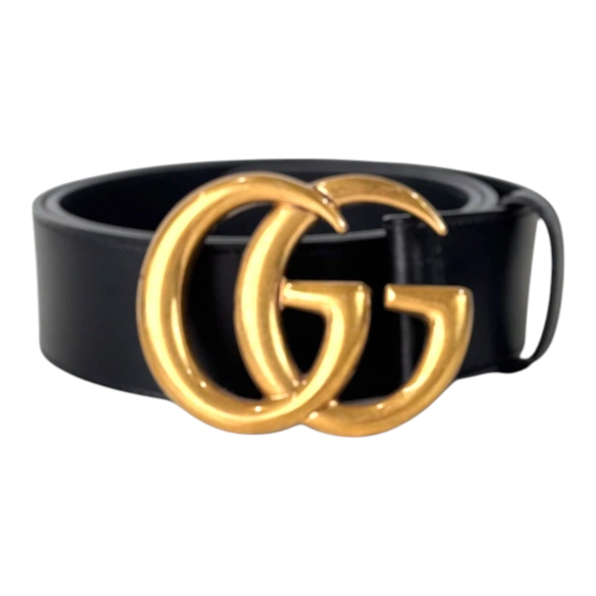 Gucci Black GG Marmont Wide Belt - Size 80CM