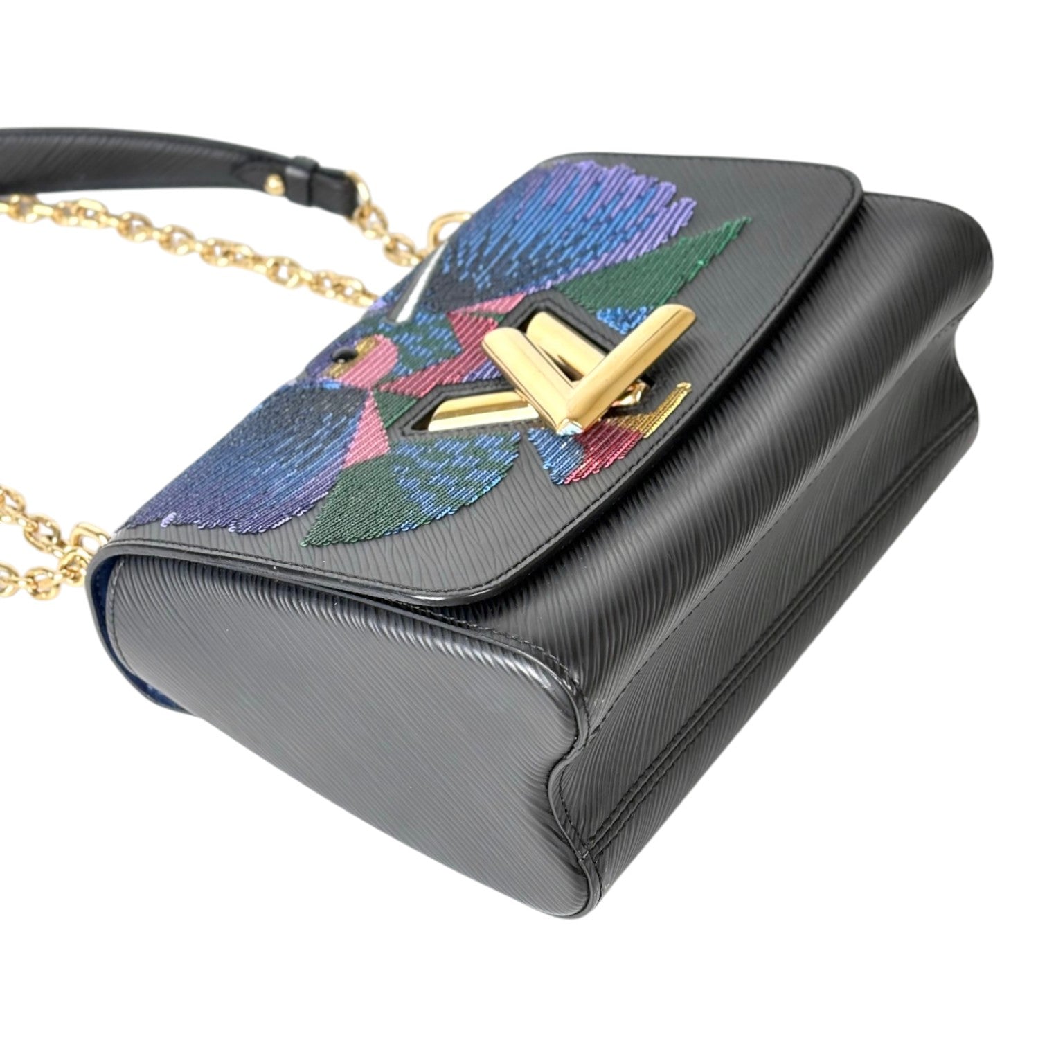 Louis Vuitton Black Twist MM 23cm Bag with Sequins