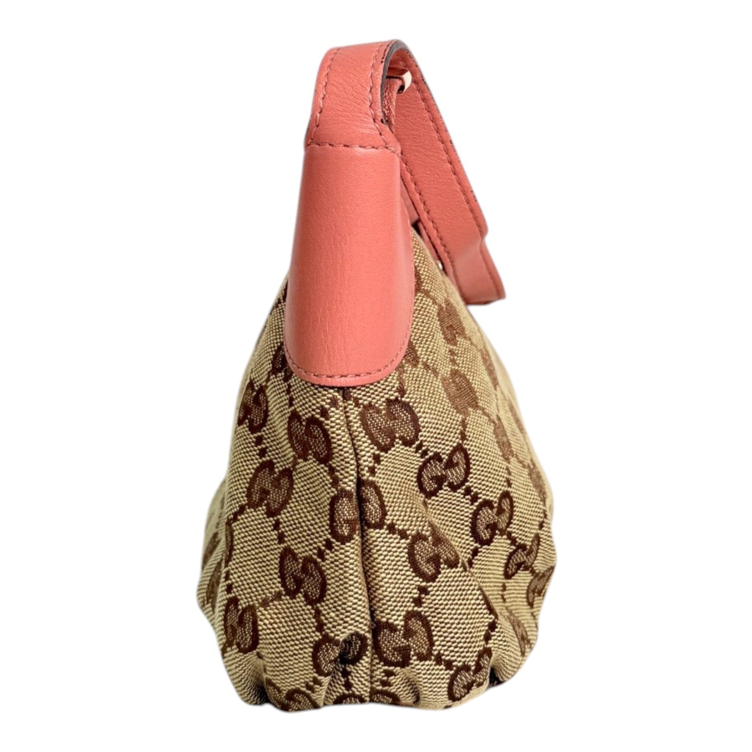 Gucci Pink Leather GG Monogram Pochette Bag