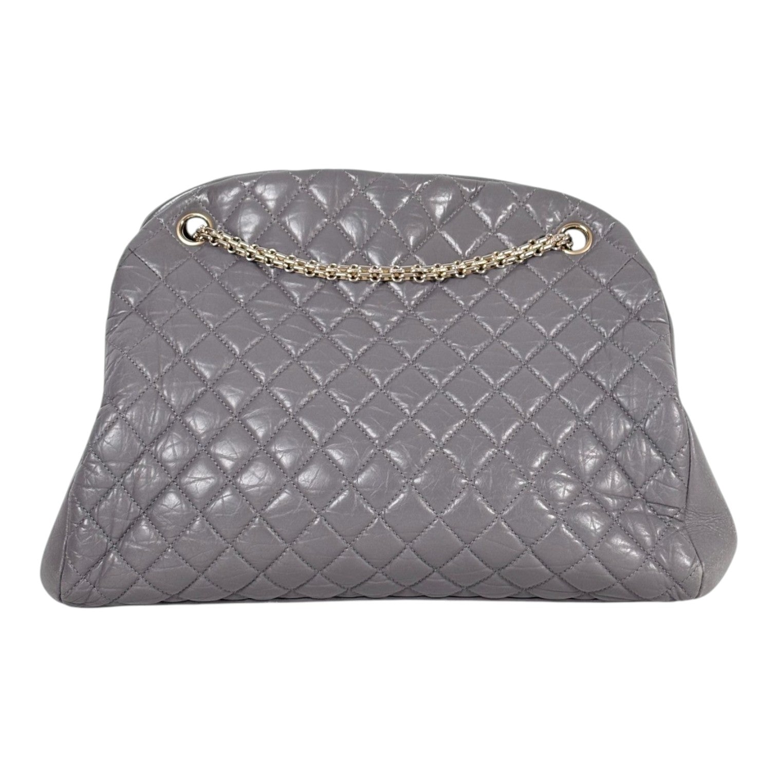 Chanel Vintage Grey Bowling Bag in Calfskin